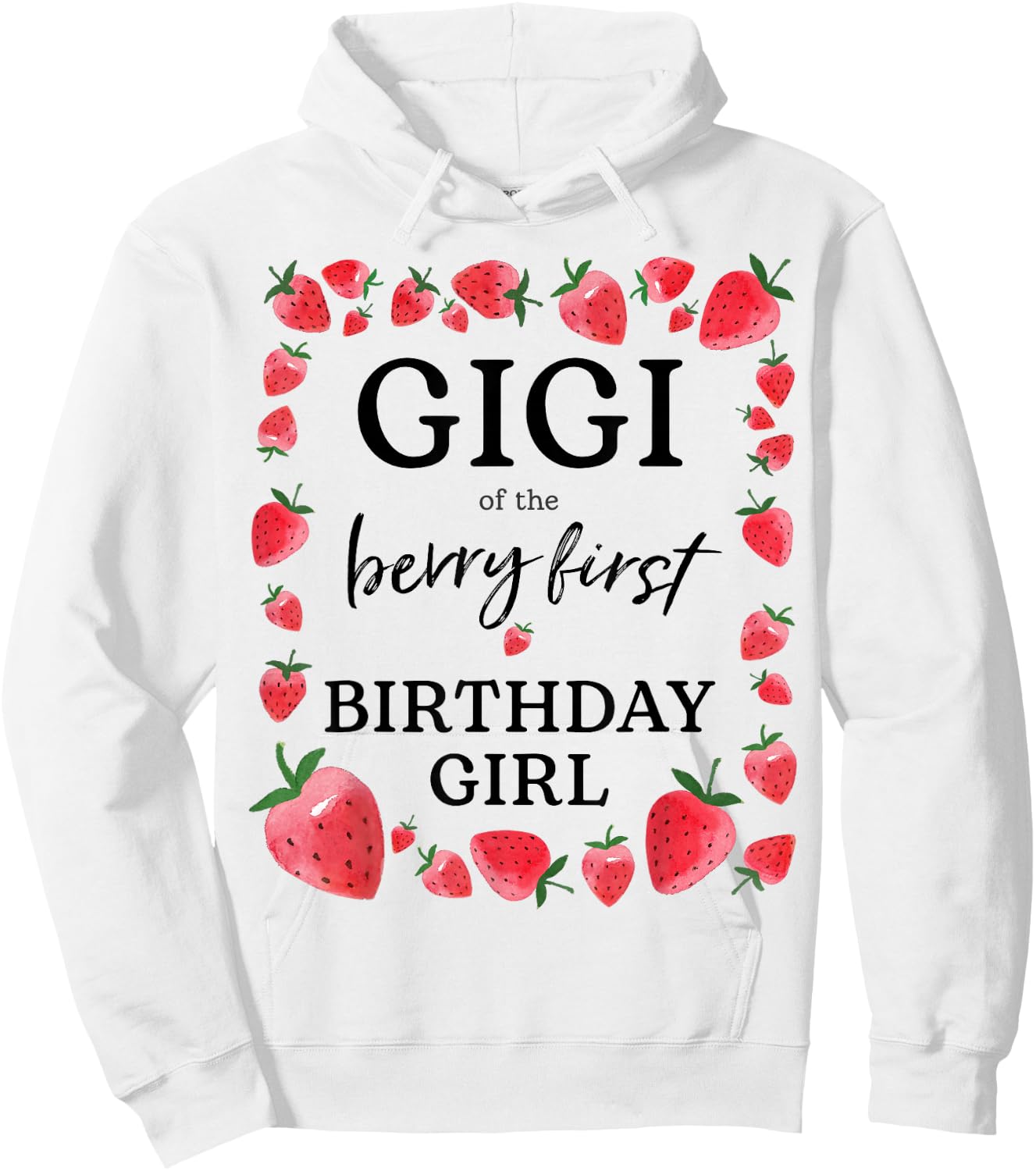 Gigi of The Berry First Birthday Girl Sweet One Strawberry Hoodie - Hoodie | White