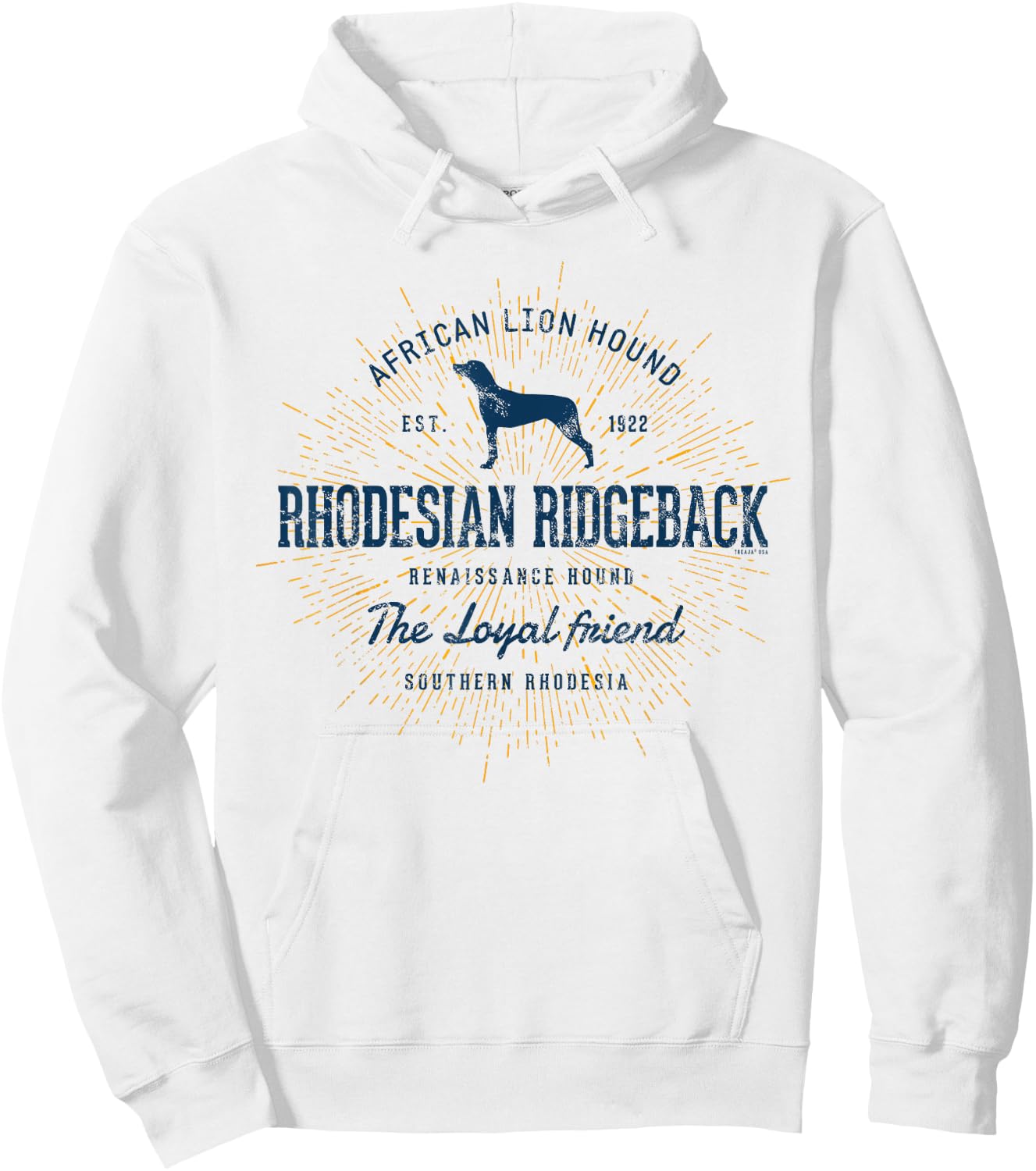 Ridgeback Vintage Rhodesian Ridgeback Hoodie - Hoodie | White