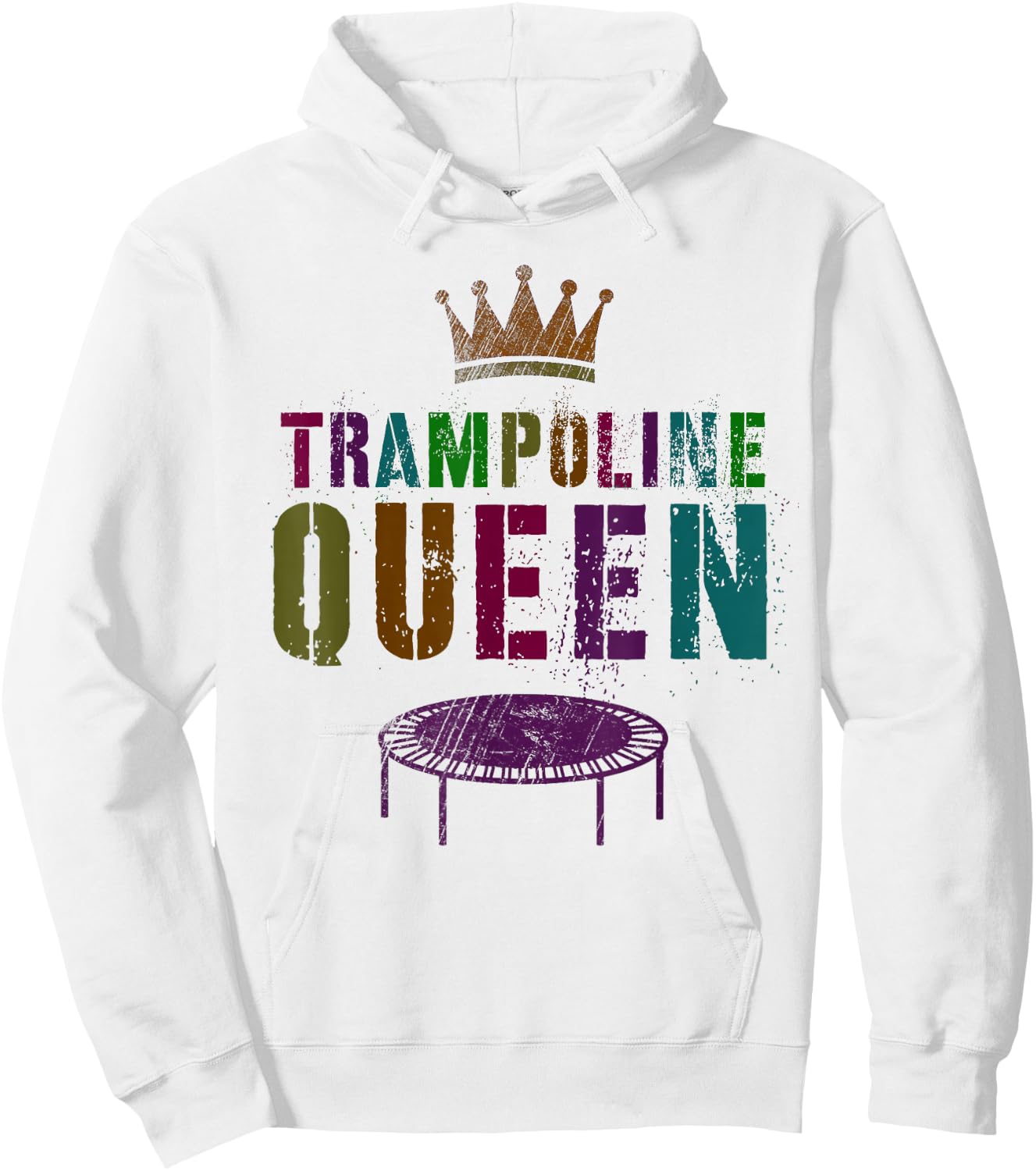Gymnastics Girls Team TRAMPOLINE QUEEN Gymnast Squad Ladies Hoodie - Hoodie | White