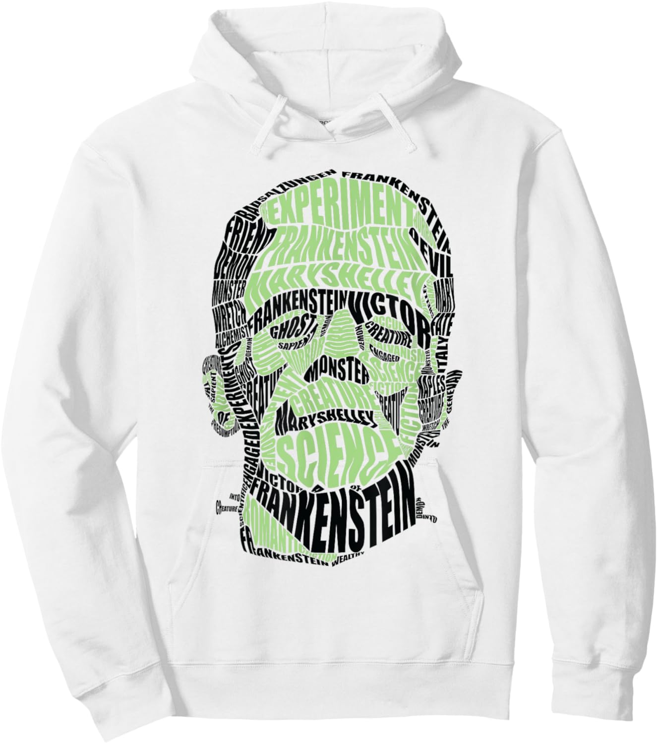 Calligram Frankenstein Lover Halloween Costume Gift Hoodie - Hoodie | White