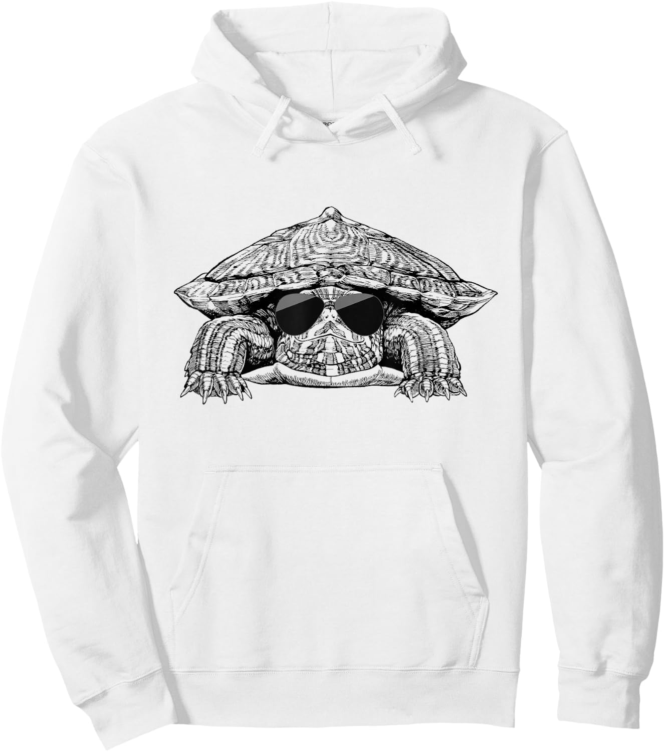 Red eared slider turtle with Sunglasses Hoodie - Hoodie | White