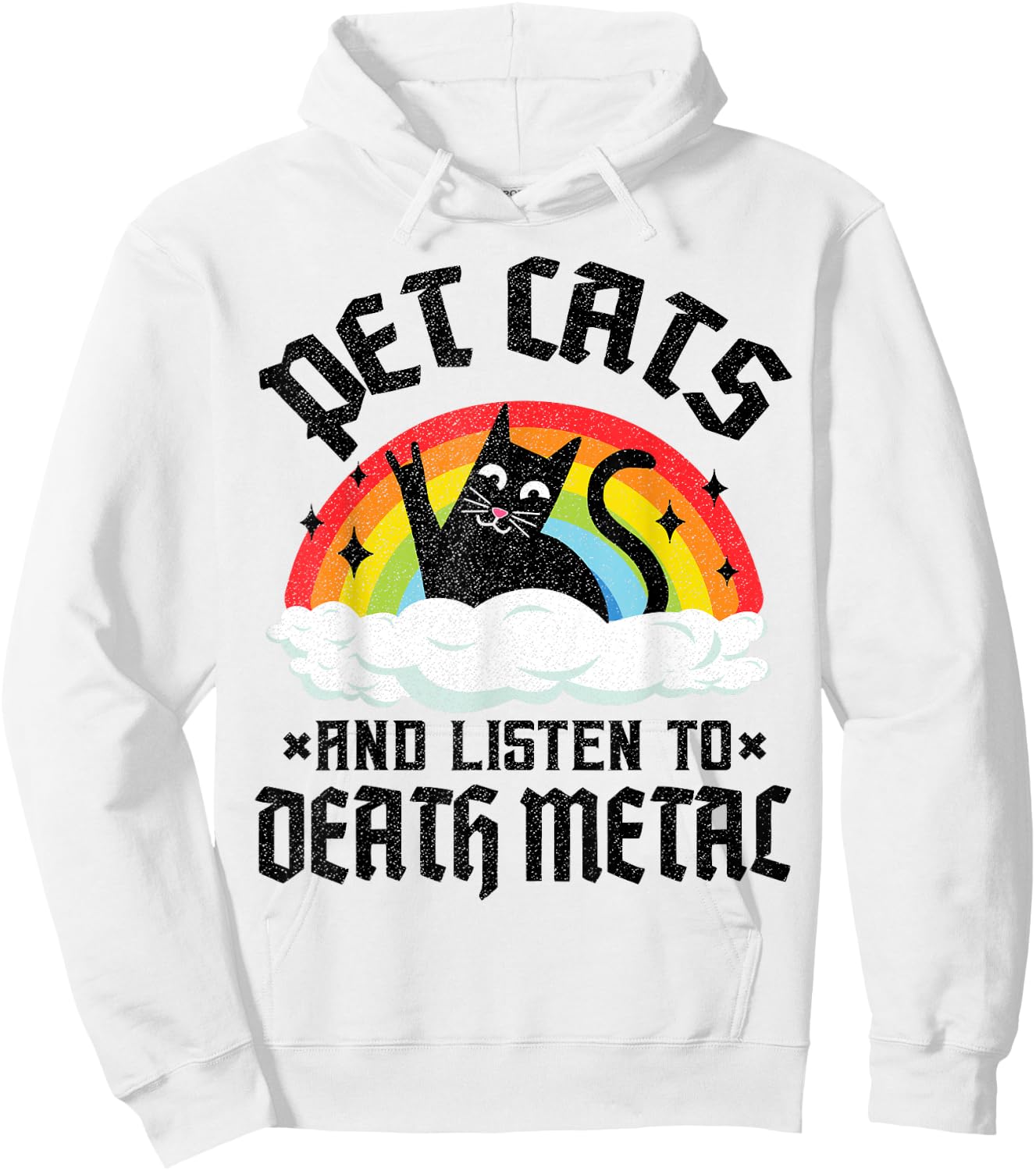 Pet Cats And Listen To Death Metal Kids Goth Heavy Metal Hoodie - Hoodie | White