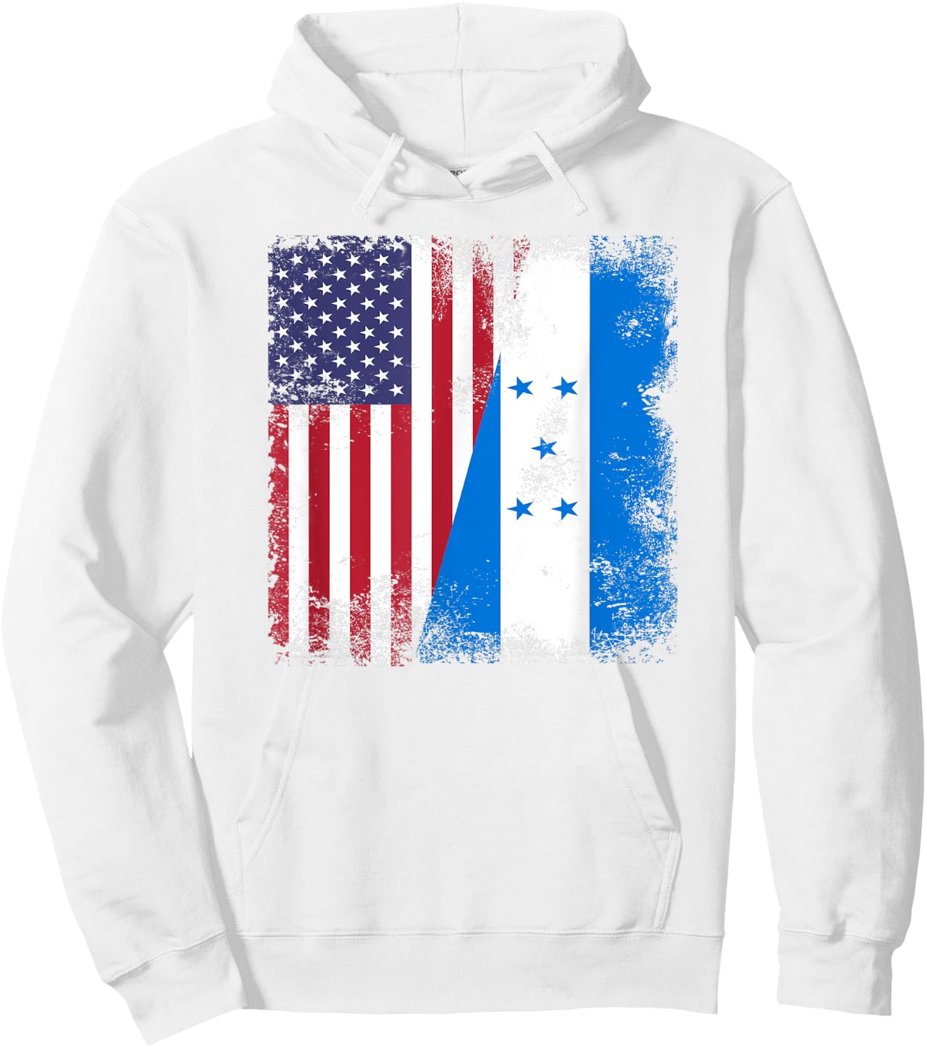 Half Honduran Flag | Vintage Honduras USA Gift Hoodie - Hoodie | White