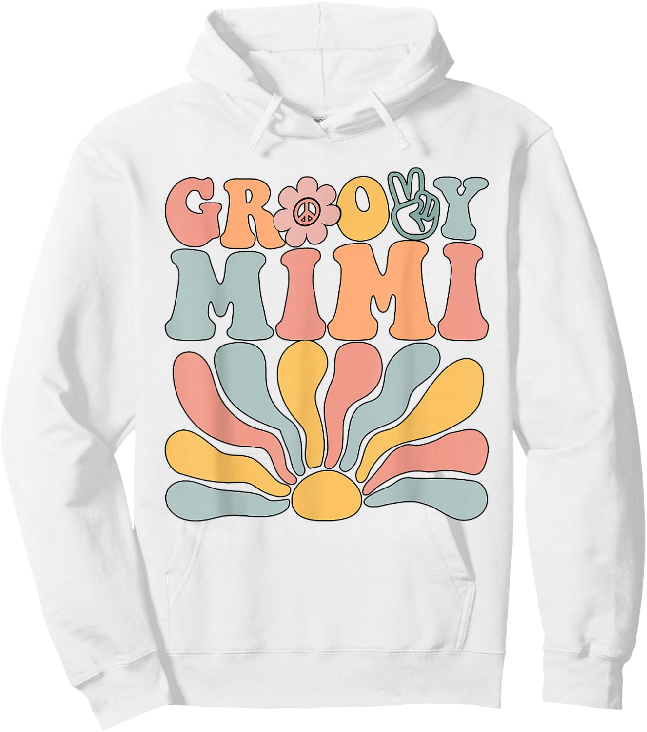 Groovy Retro Mimi Matching Family 1st Birthday Party Hoodie - Hoodie | White