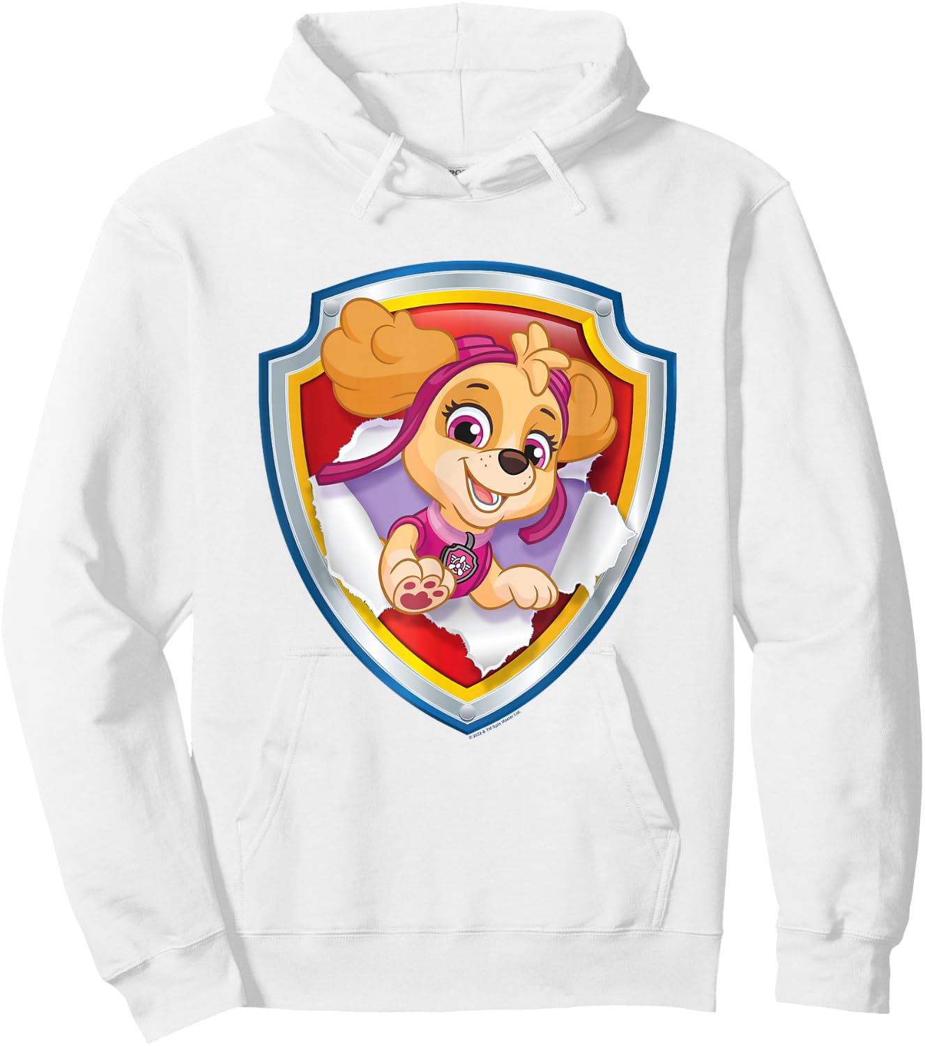 Paw Patrol Skye Torn Badge Hoodie - Hoodie | White