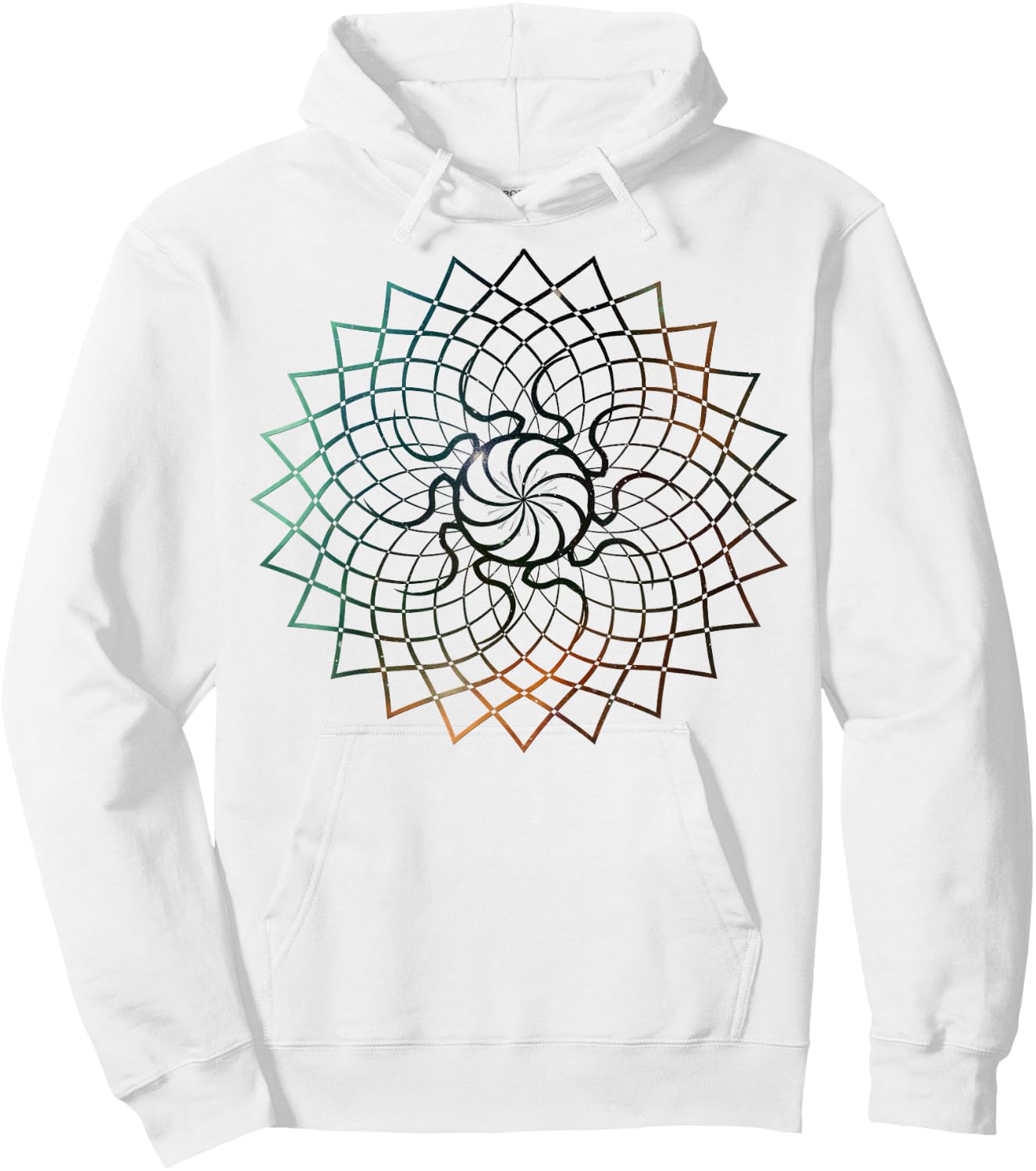 Mandala Geometry Sacred Fractal Art Yoga Good Vibe Hoodie - Hoodie | White