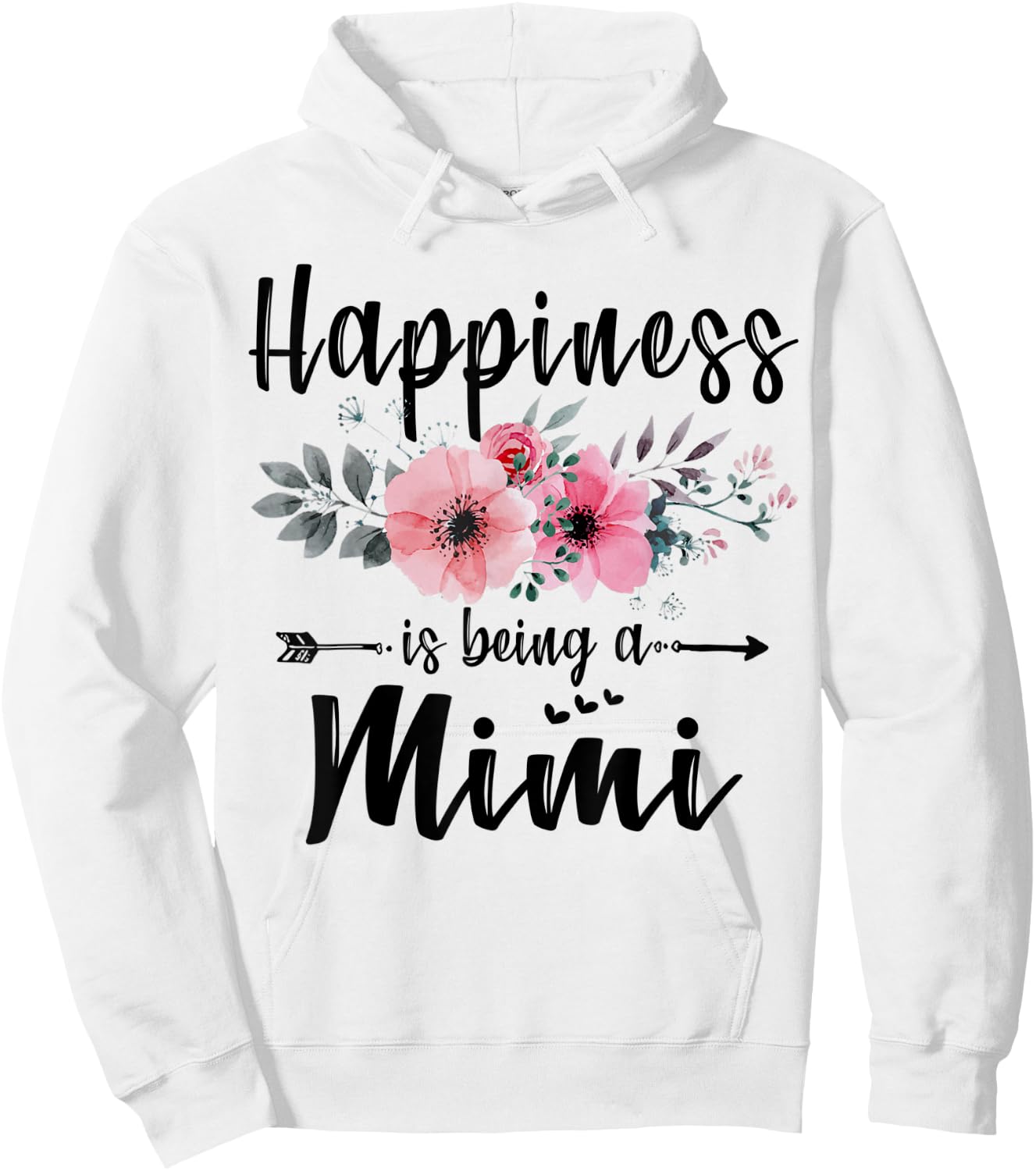 Happiness Is Being A Mimi Shirt Mother's Day Gift Hoodie - Hoodie | White