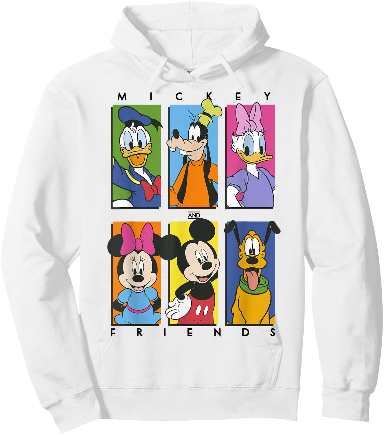 Disney Mickey and Friends Group Shot Panels Hoodie - Hoodie | White