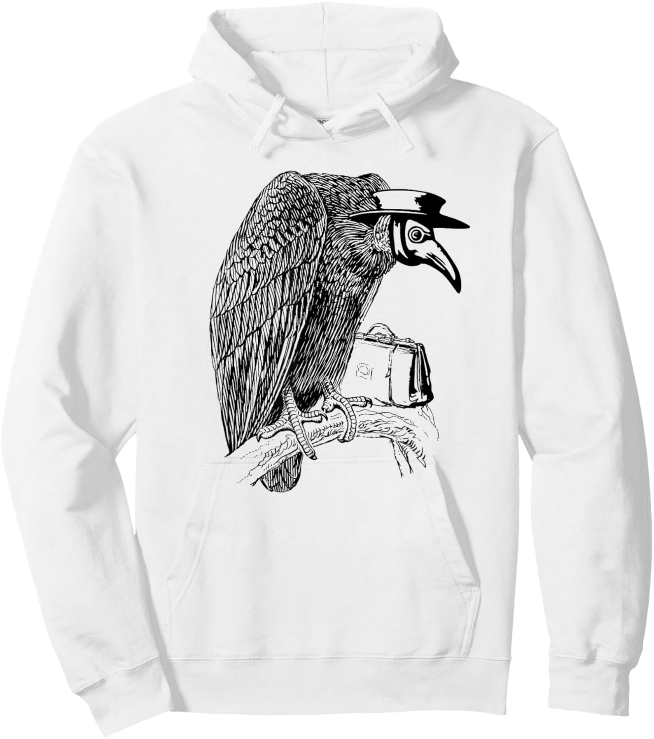 Vulture Plague Doctor Medieval Macabre Hoodie - Hoodie | White