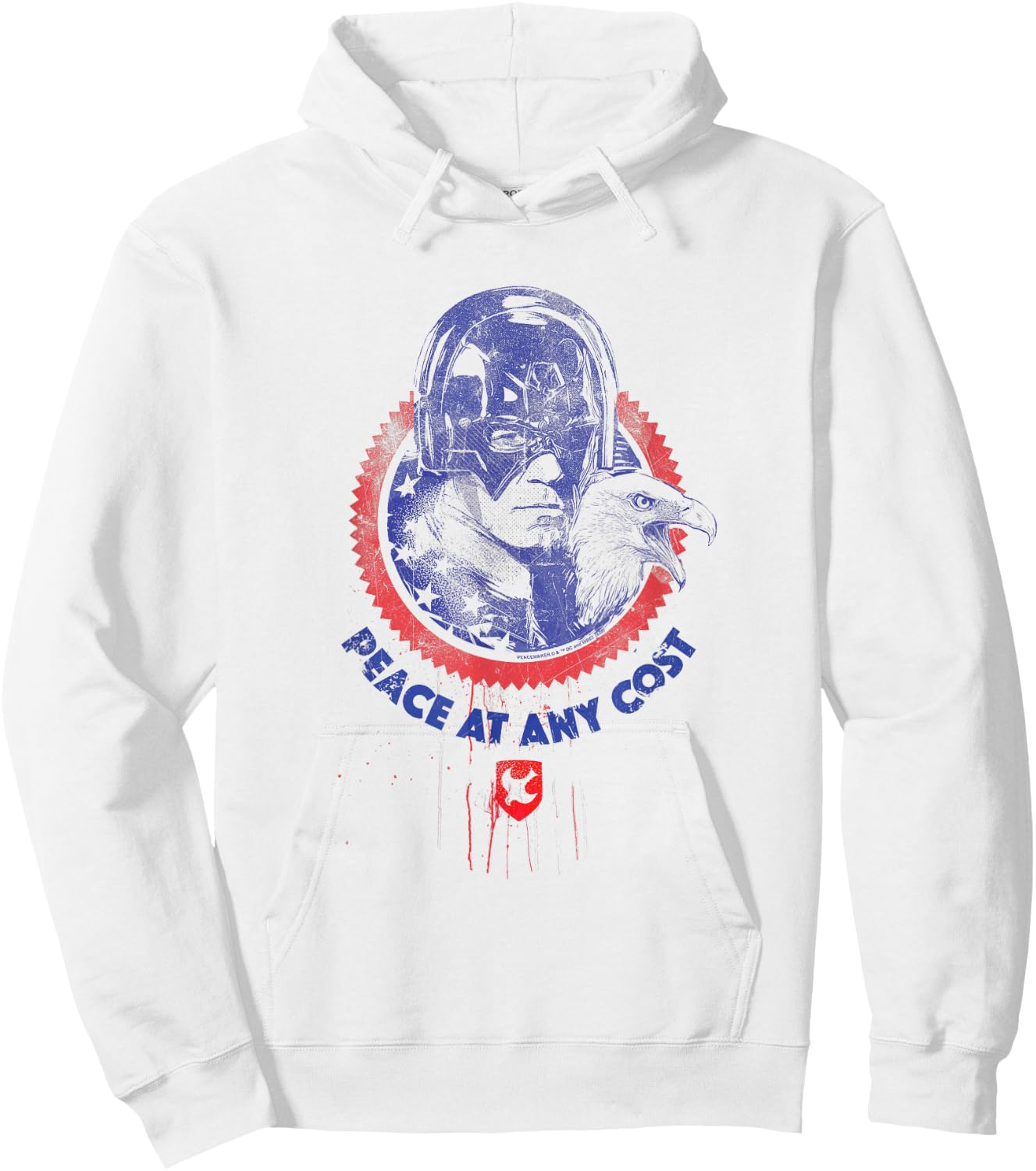 Peacemaker Peace At Any Cost Eagle Stamp Hoodie - Hoodie | White