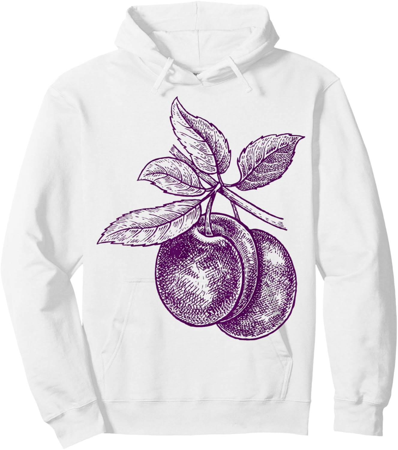 Plum Purple Fruits Retro Vintage Design - Plum Hoodie - Hoodie | White