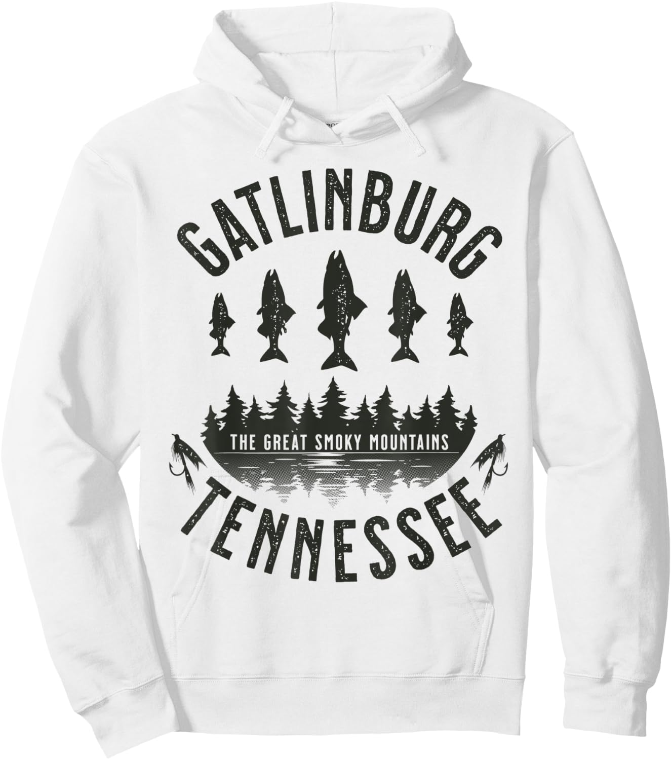 Gatlinburg Tennessee Rainbow Trout Fly Fishing Hoodie - Hoodie | White