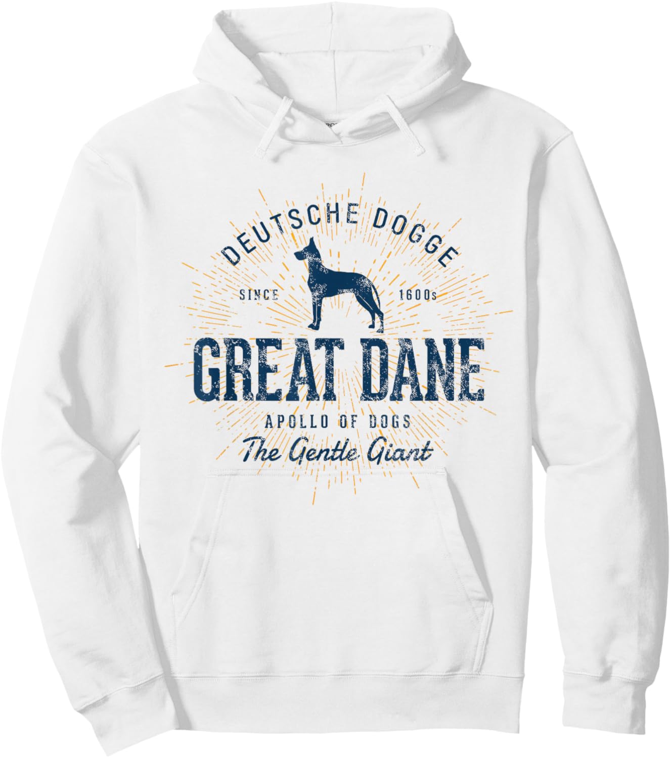 Vintage Great Dane Retro Hoodie - Hoodie | White
