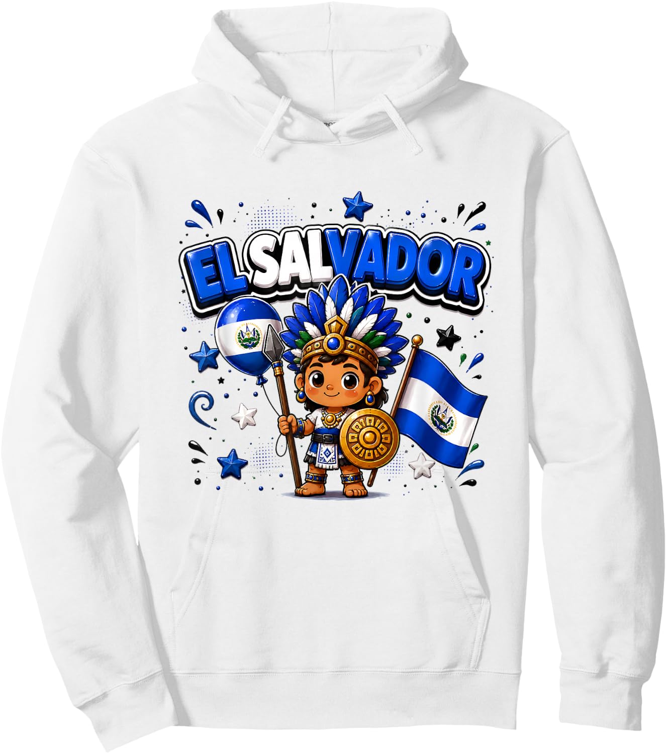 El Salvador Flag Shirt, El Salvador map, Salvador Hoodie - Hoodie | White
