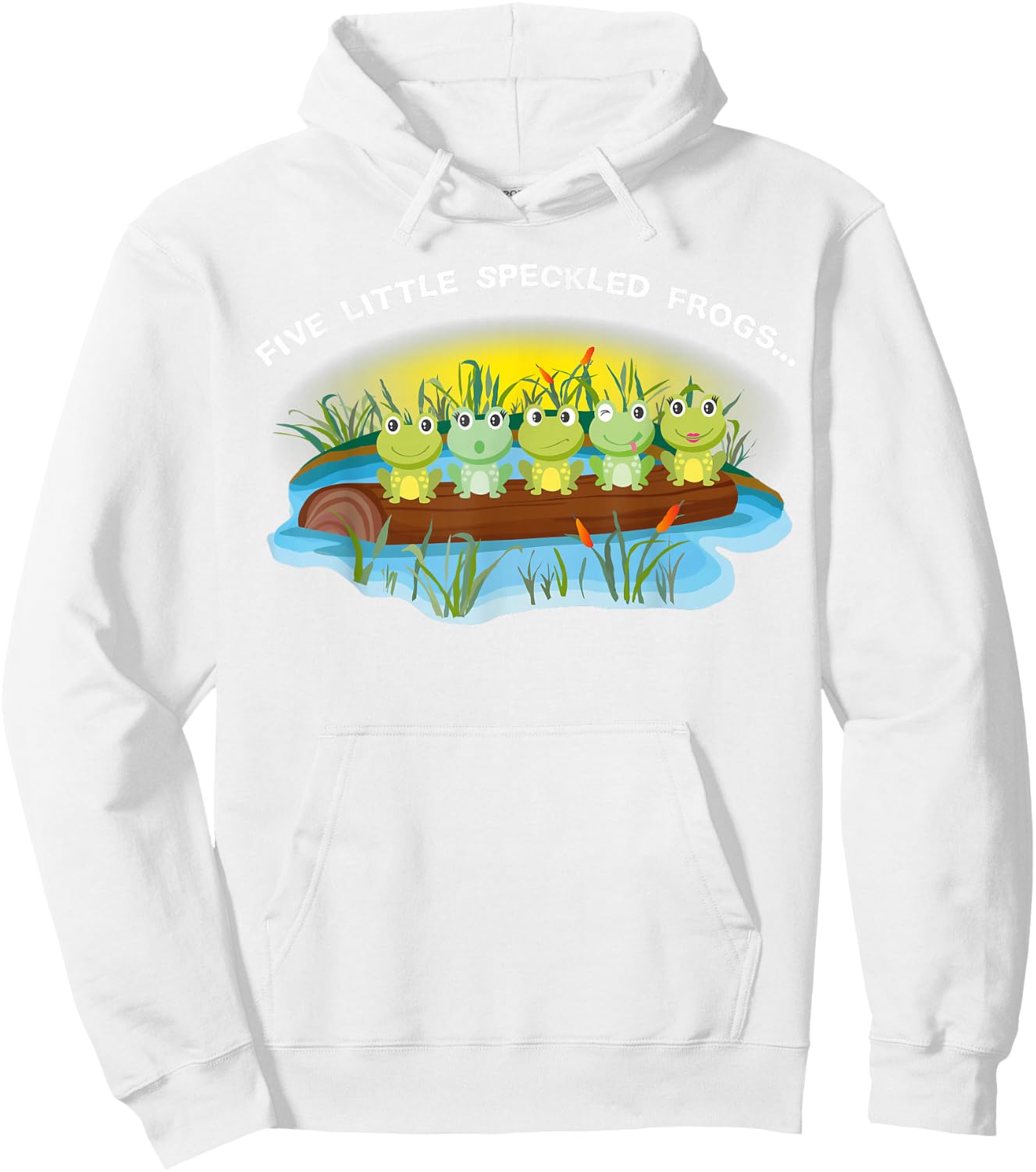 Five Little Speckled Frog unique Nursery Rhyme Green Hoodie - Hoodie | White