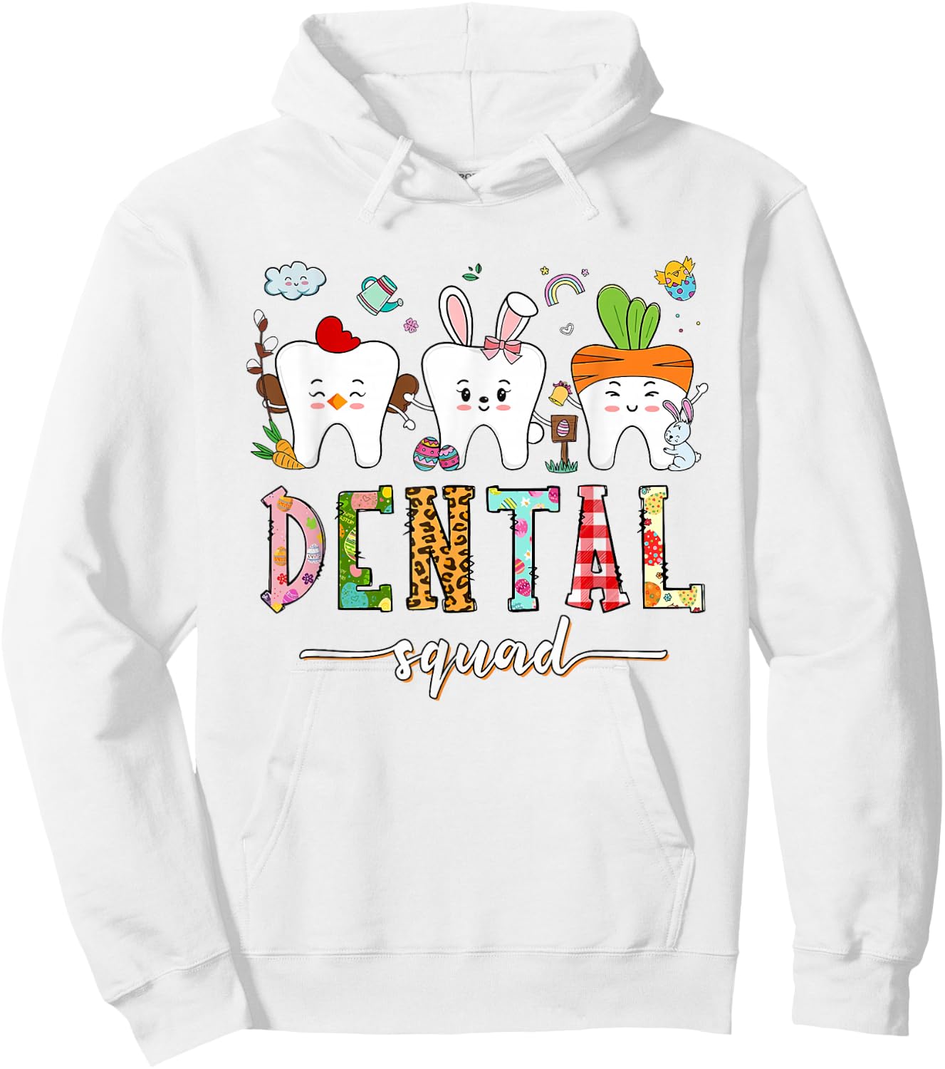 Dental Squad Easter Day Funny Tooth Dental Assistant Dentist Hoodie - Hoodie | White