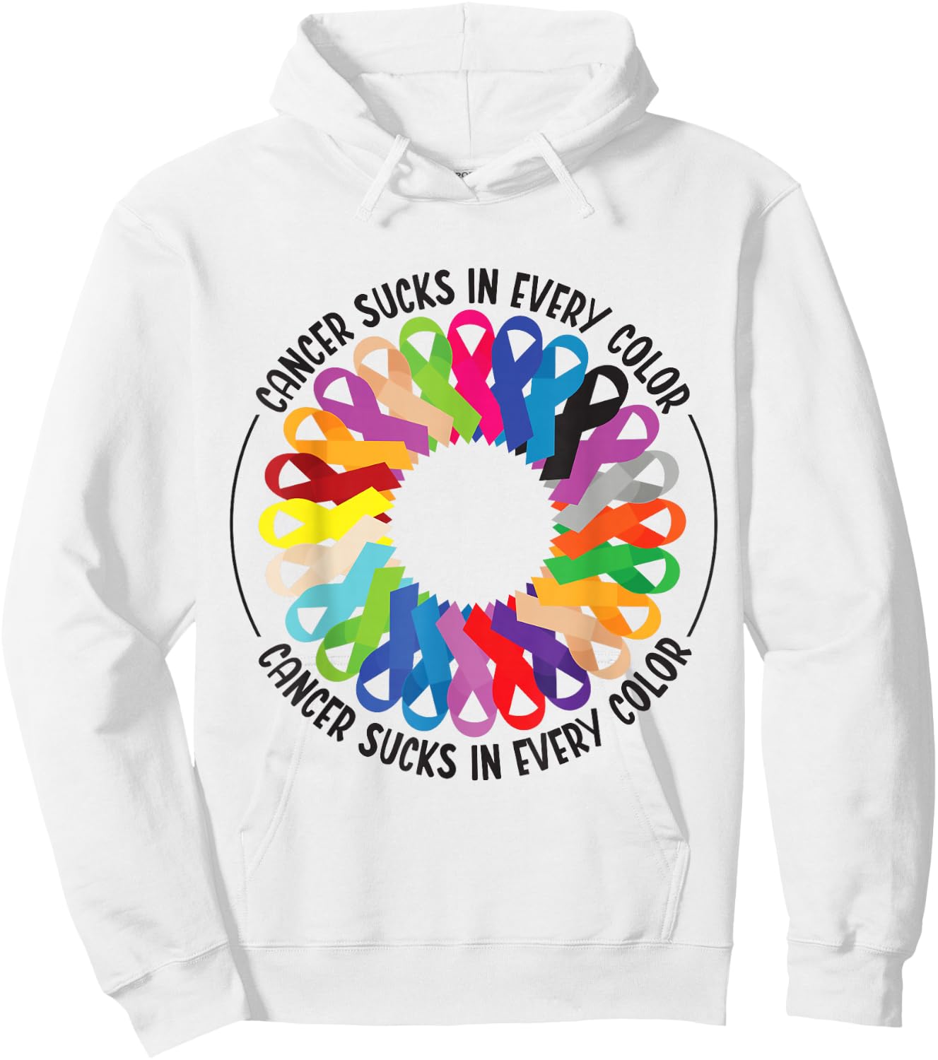 Cancer Sucks In Every Color Fighter | Funk Cancer Hoodie - Hoodie | White