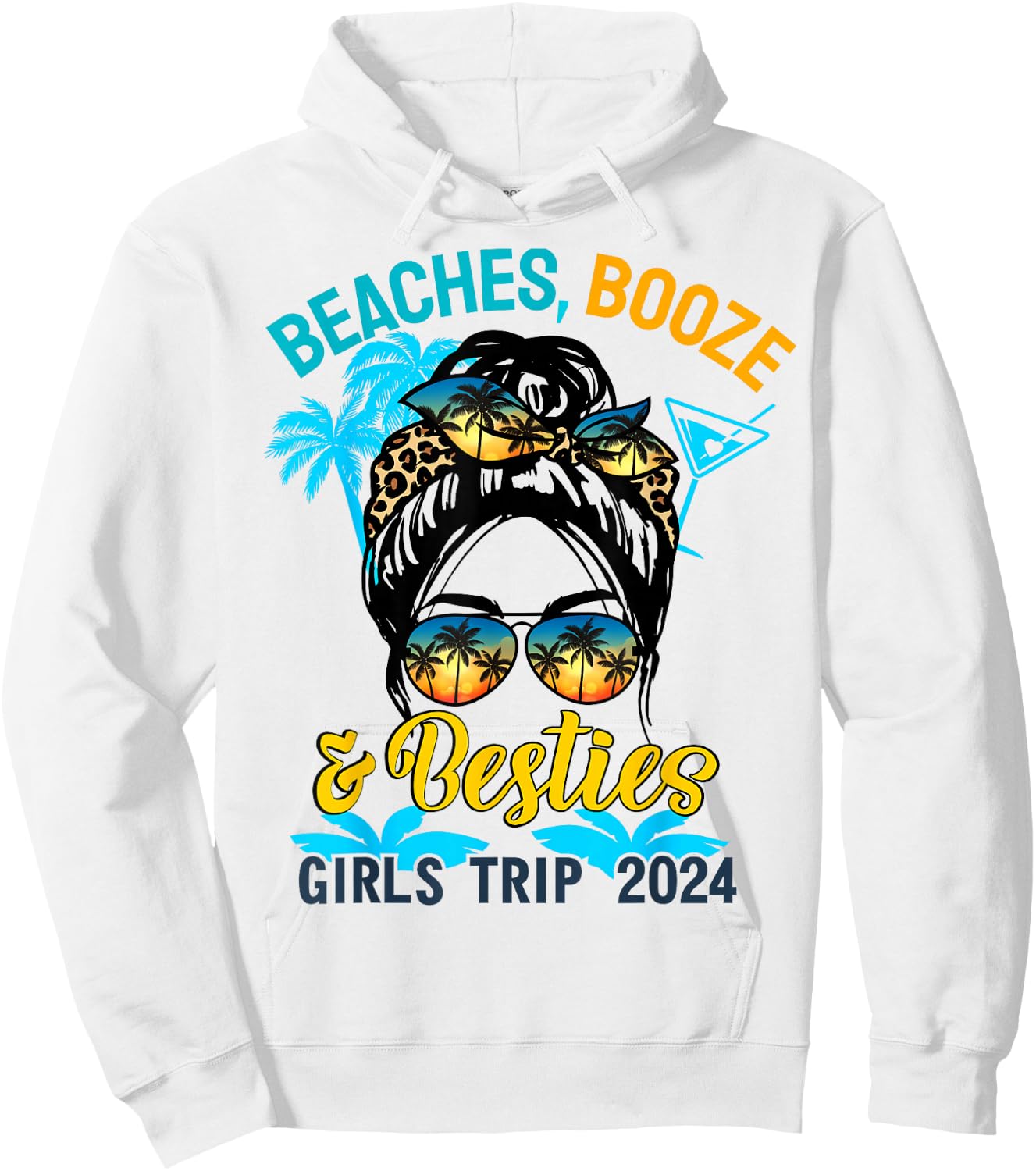Girls Trip 2024 For Weekend Beaches Booze And Besties Hoodie - Hoodie | White