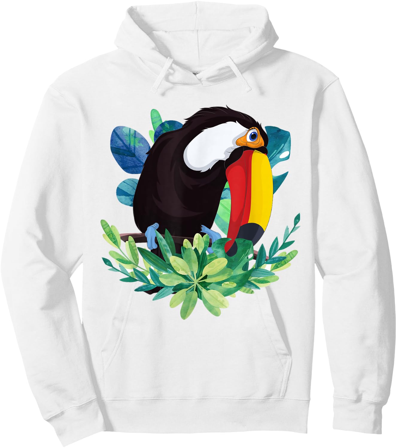 Tropical Flowers Exotic Bird Animal Lover Floral Toucan Hoodie - Hoodie | White