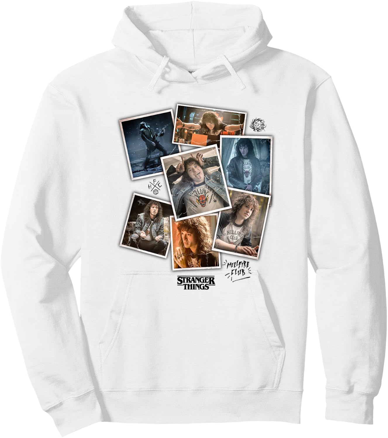 Stranger Things 4 Eddie Munson Scrapbook Photos Hoodie - Hoodie | White