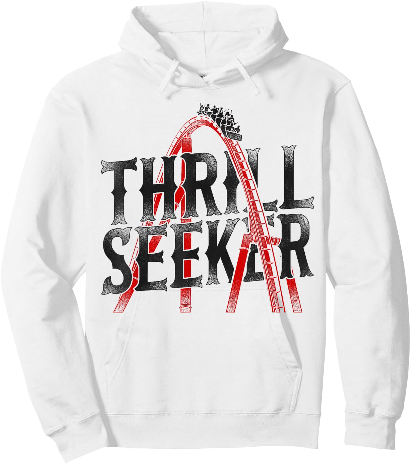 Roller Coaster Vintage Thrill Seeker Hoodie - Hoodie | White