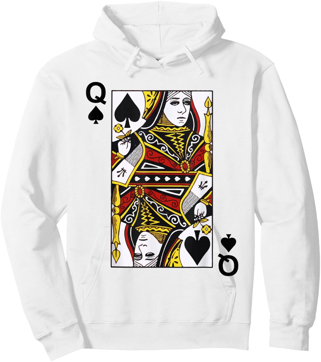 Queen of Spades Blackjack Cards Poker 21 Q shirt Hoodie - Hoodie | White