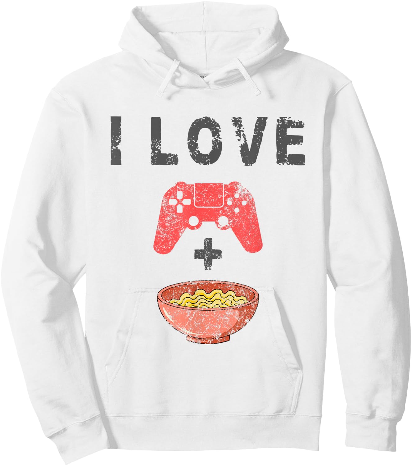 I Love Ramen and Gaming Funny Retro Noodles Gamer Small Hoodie - Hoodie | White