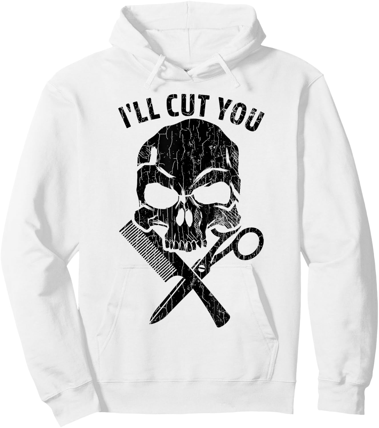 I'll Cut You Funny Hairdresser Hairstylist Barber Graphic Hoodie - Hoodie | White