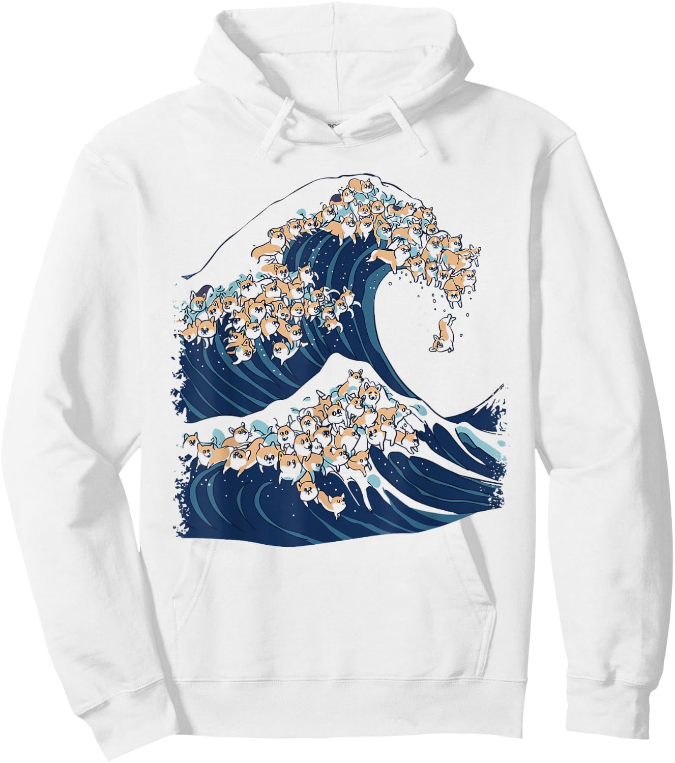 The Great Wave of Corgis Hoodie - Hoodie | White