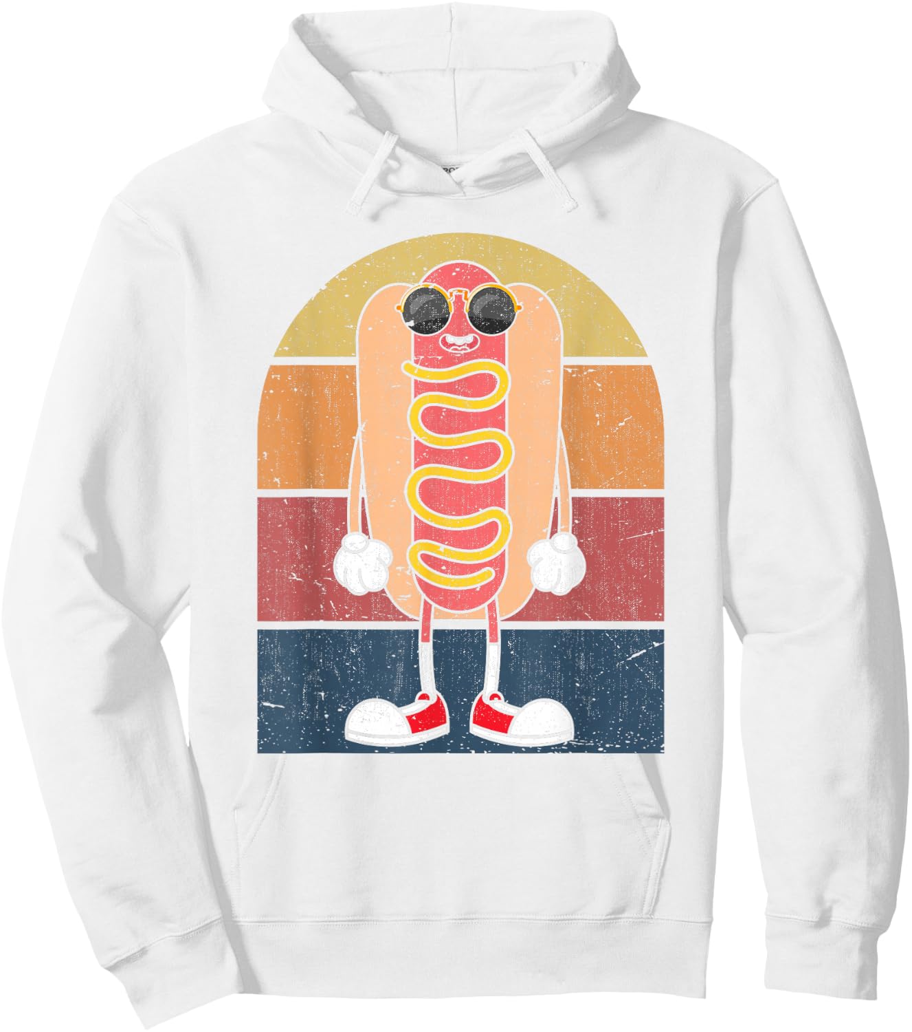Cool Hot Dog Fast Food Sunglasses Weiner Foodie Retro Hotdog Hoodie - Hoodie | White
