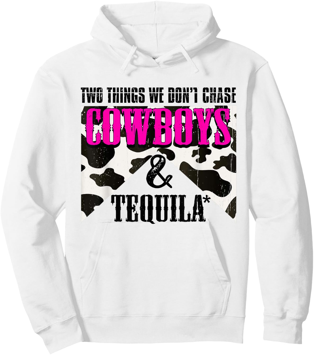 Two Things We Don't Chase Cowboys And Tequila Rodeo Retro Hoodie - Hoodie | White