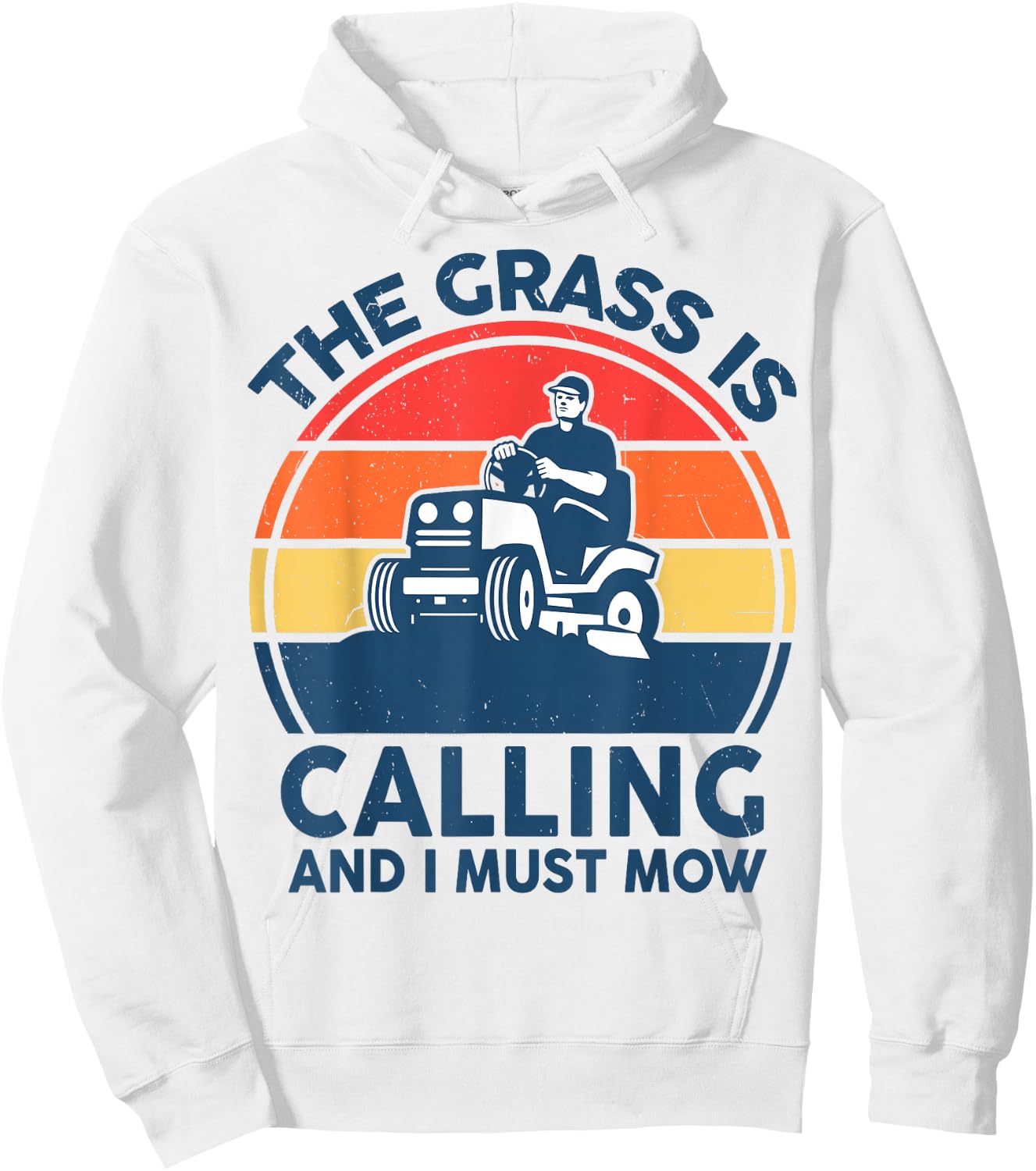 Lawn Mowing T Shirt Men Grass Calling Funny Mower Garden Dad Hoodie - Hoodie | White