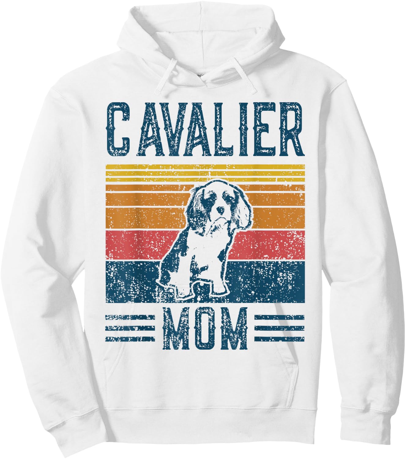 Dog Cavalier Mom - Vintage Cavalier Mom Small Hoodie - Hoodie | White