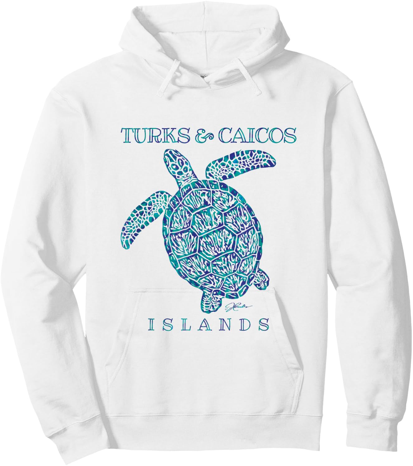 JCombs: Turks & Caicos Islands Sea Turtle Hoodie - Hoodie | White