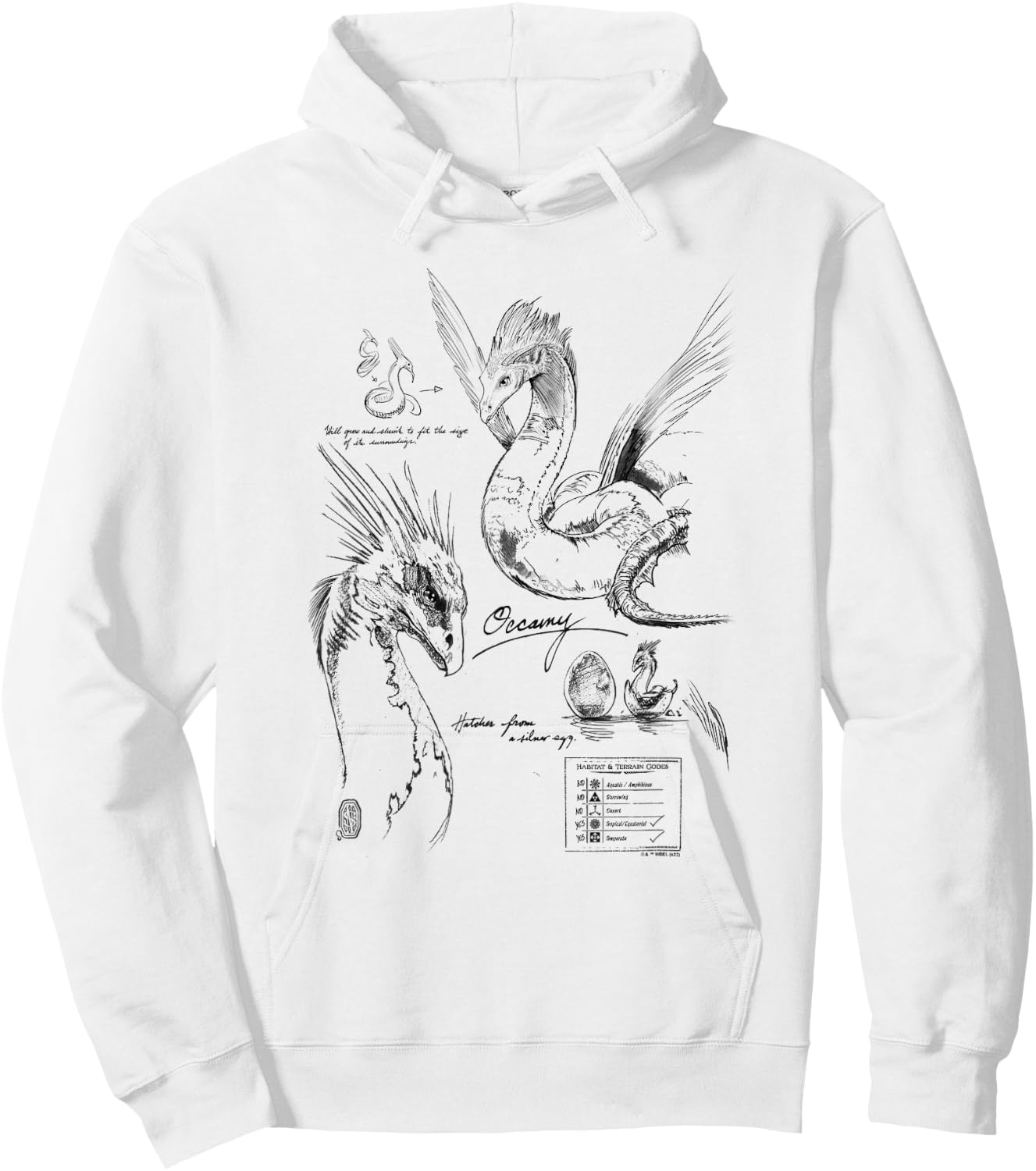 Fantastic Beasts Occamy Profile Poster Hoodie - Hoodie | White