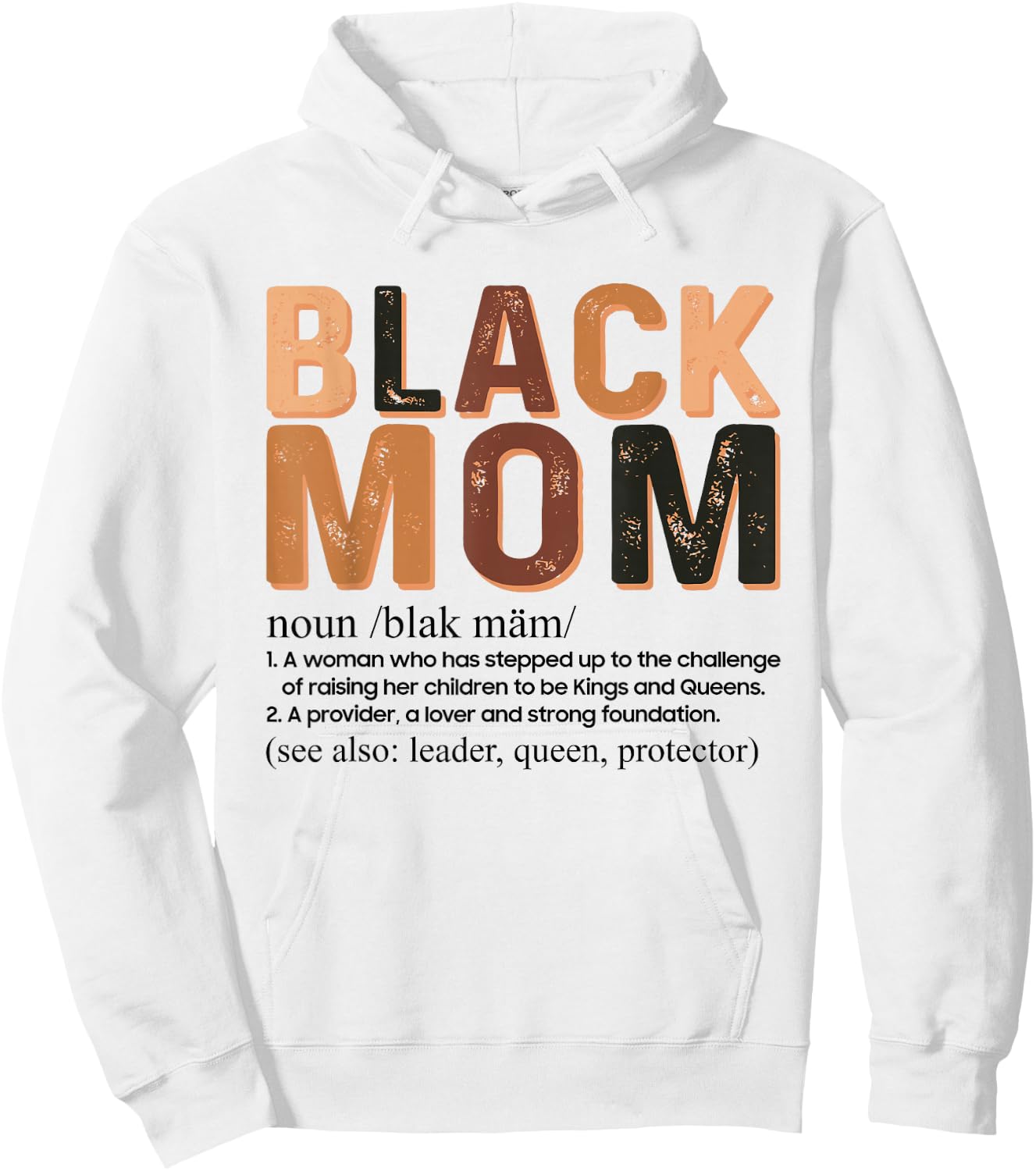 Black Mom Definition Afro African American Mom Mother's Day Hoodie - Hoodie | White