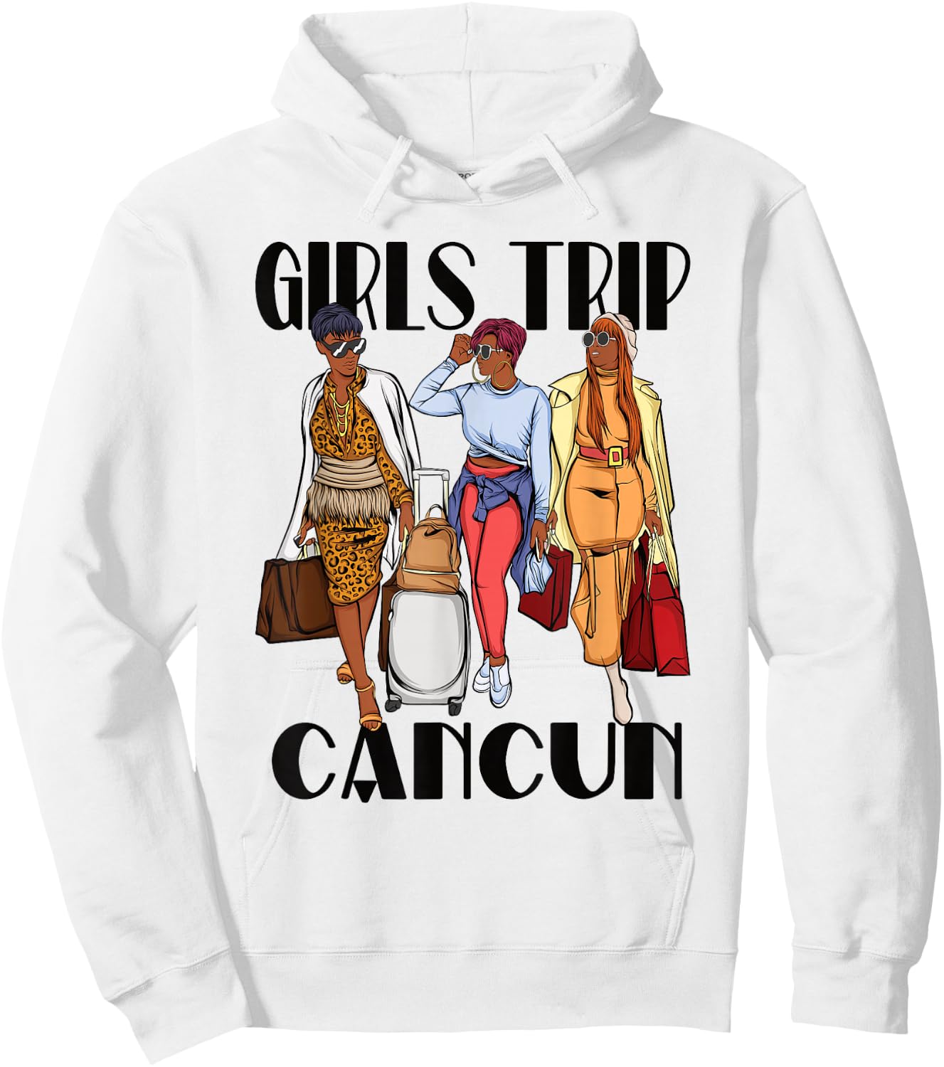 Girls Trip Cancun 2026 Mexico Vacation Weekend Black Women Hoodie - Hoodie | White