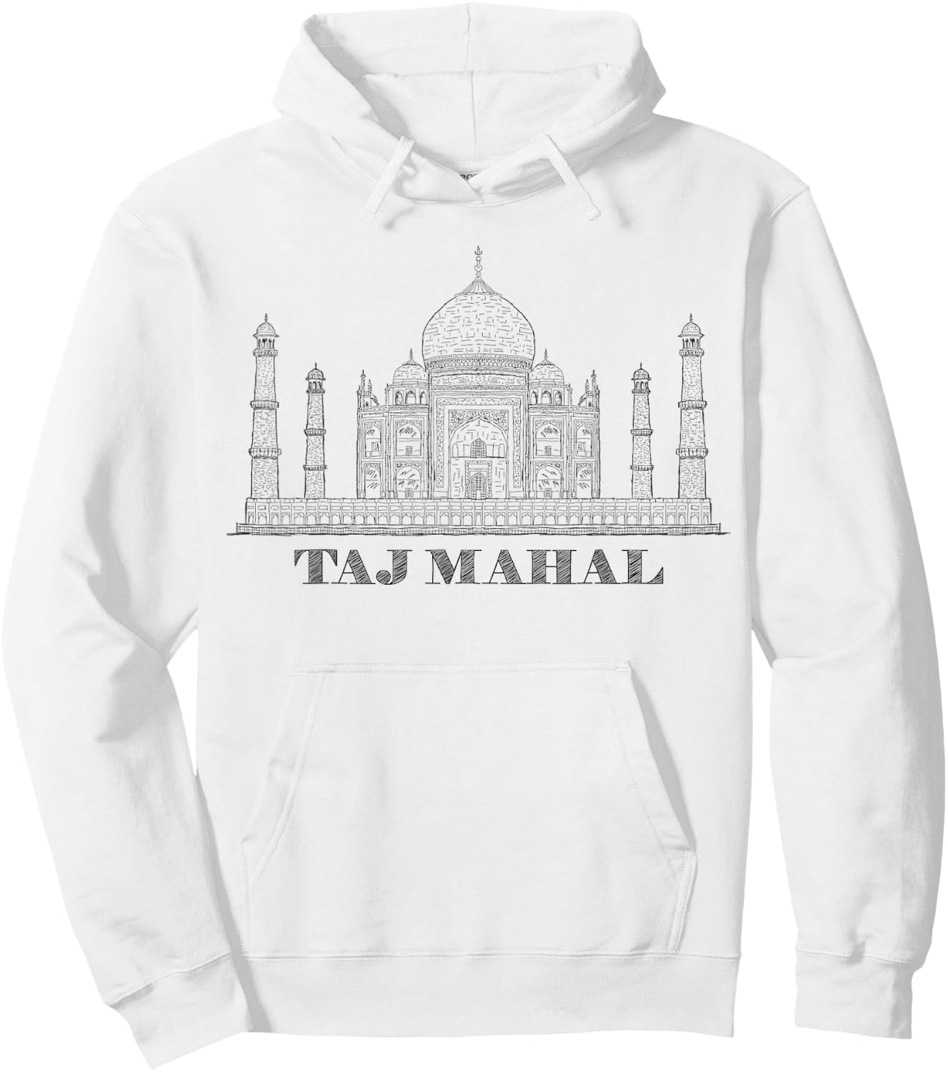 India Shirt Taj Mahal Mausoleum Mandala Shirt Hoodie - Hoodie | White