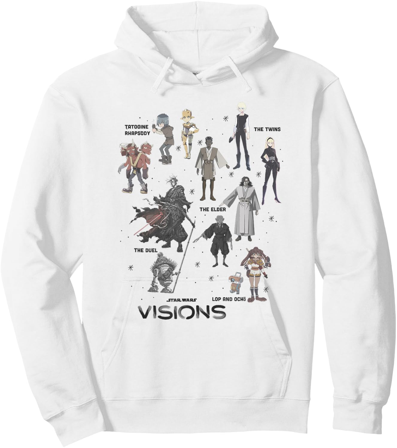 Star Wars Visions Textbook Character Poster Hoodie - Hoodie | White