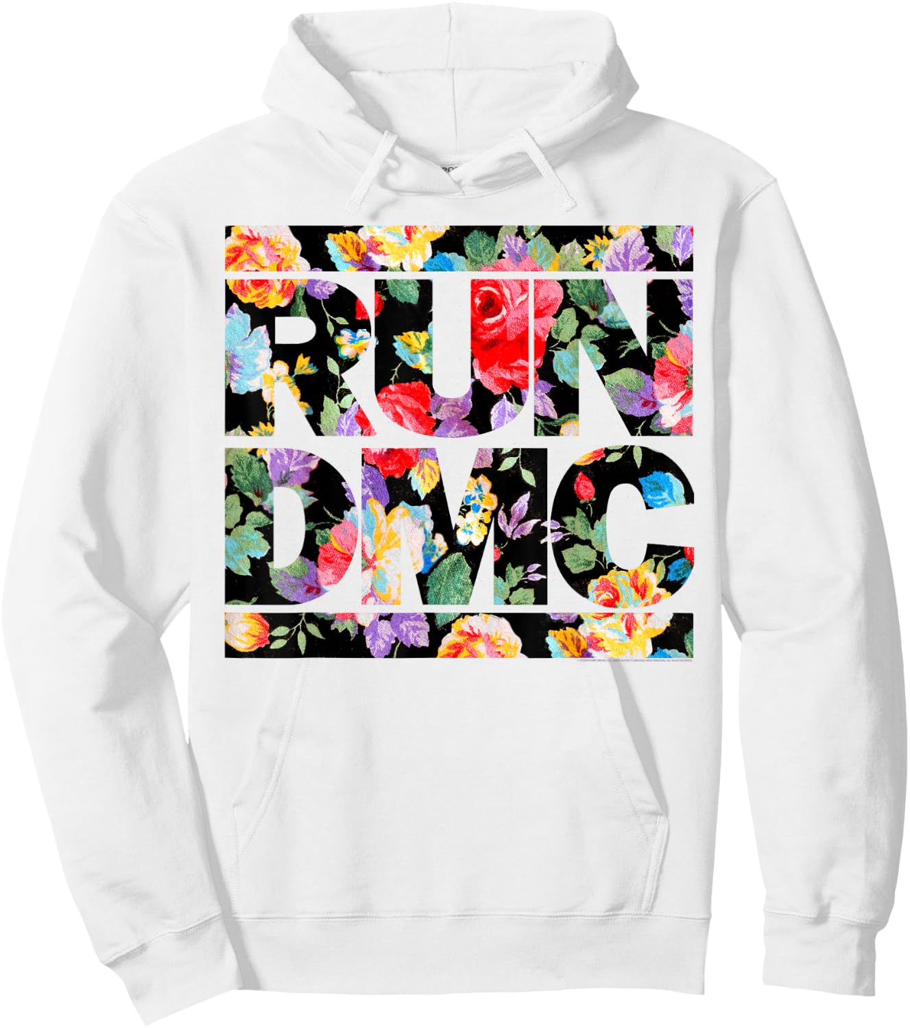 Run DMC Official Floral Logo Hoodie - Hoodie | White