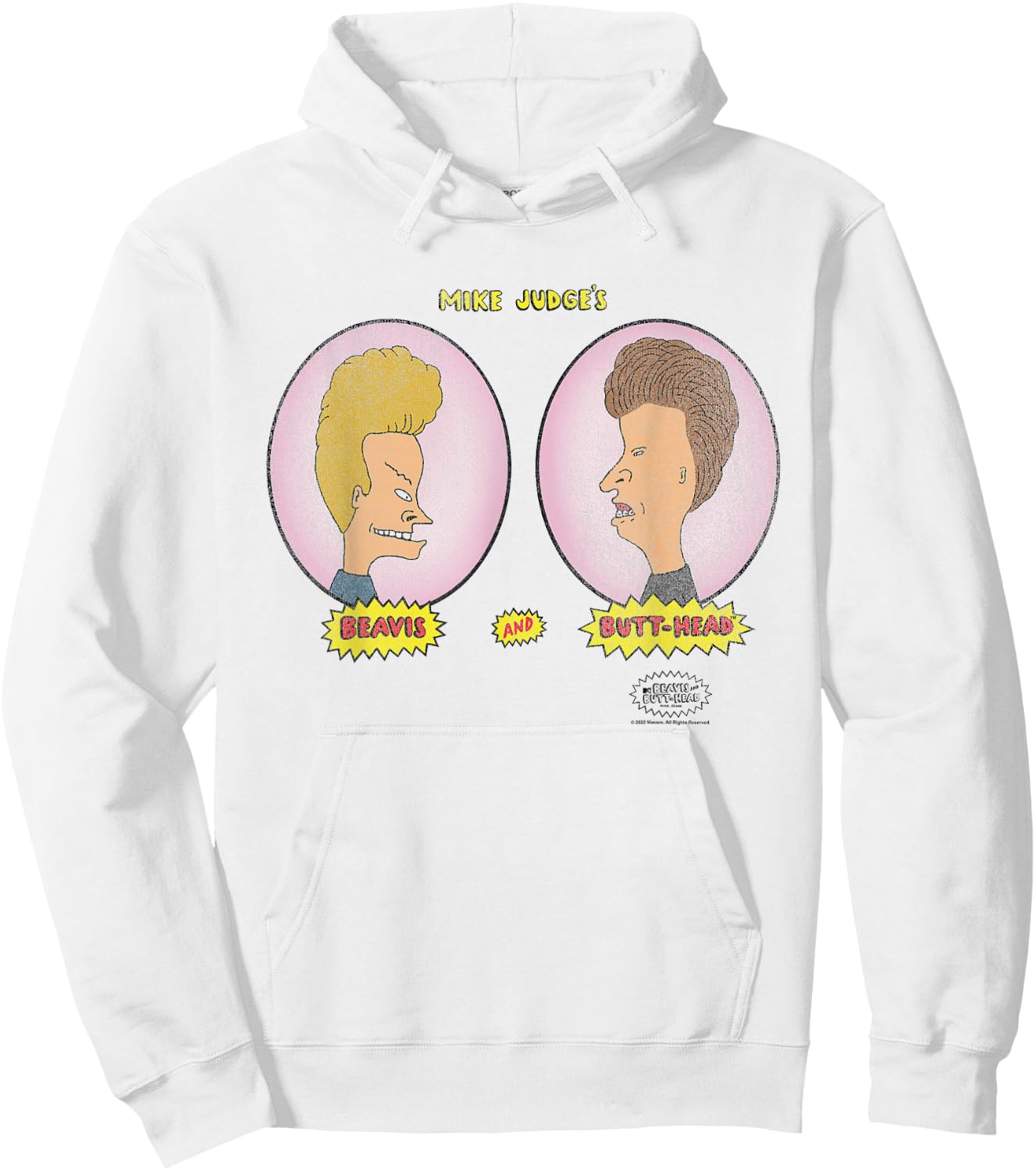 Beavis and Butt-Head Heads in Ovals Hoodie - Hoodie | White