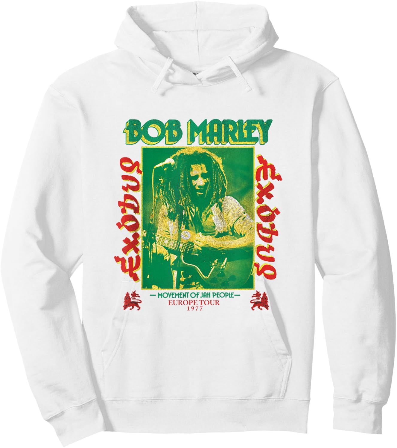Bob Marley Exodus Movement of Jah People Guitar White Small Hoodie - Hoodie | White