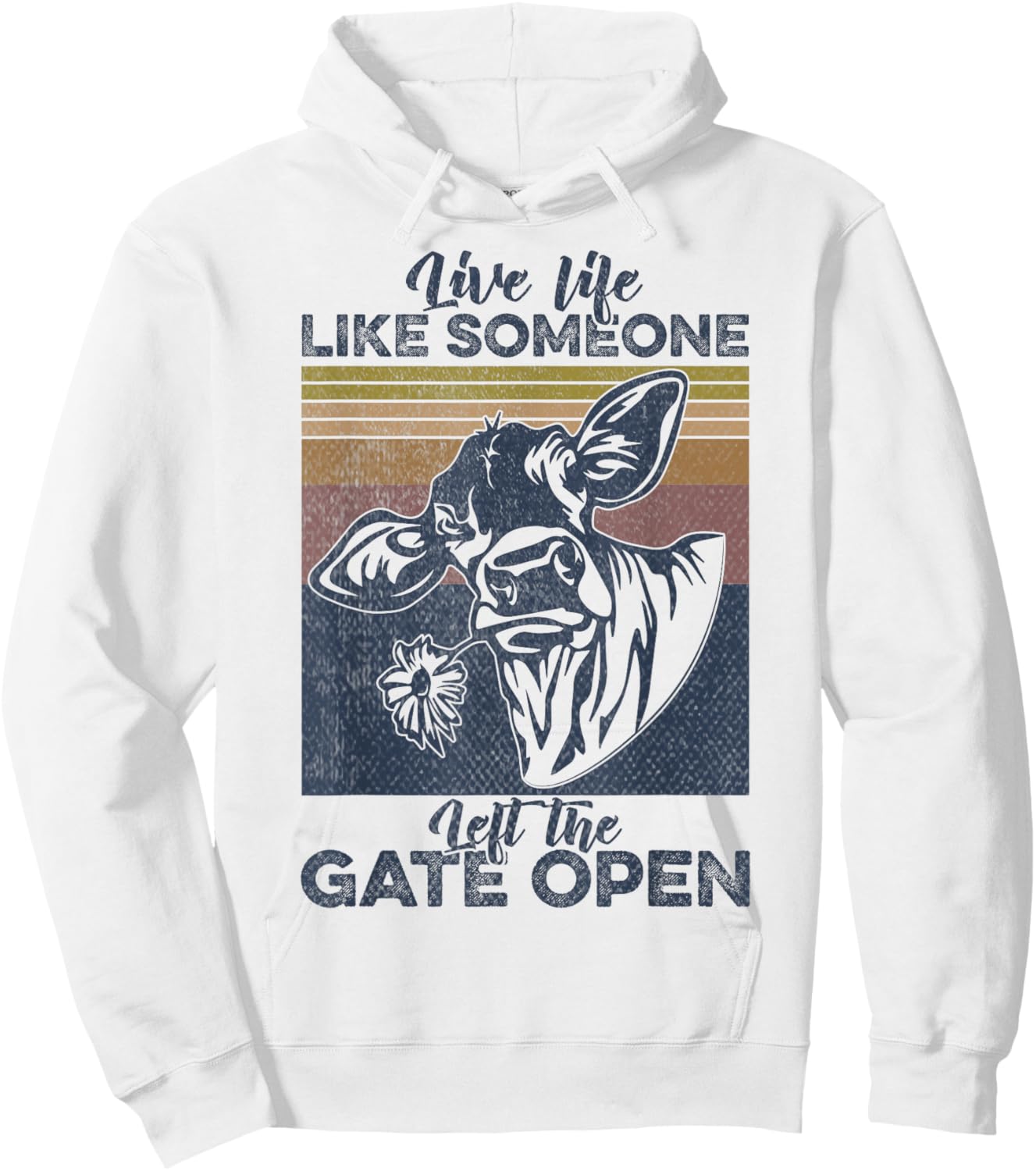 Moo Live-Life Like Someone Left the Gate Open Hay Girl Hoodie - Hoodie | White