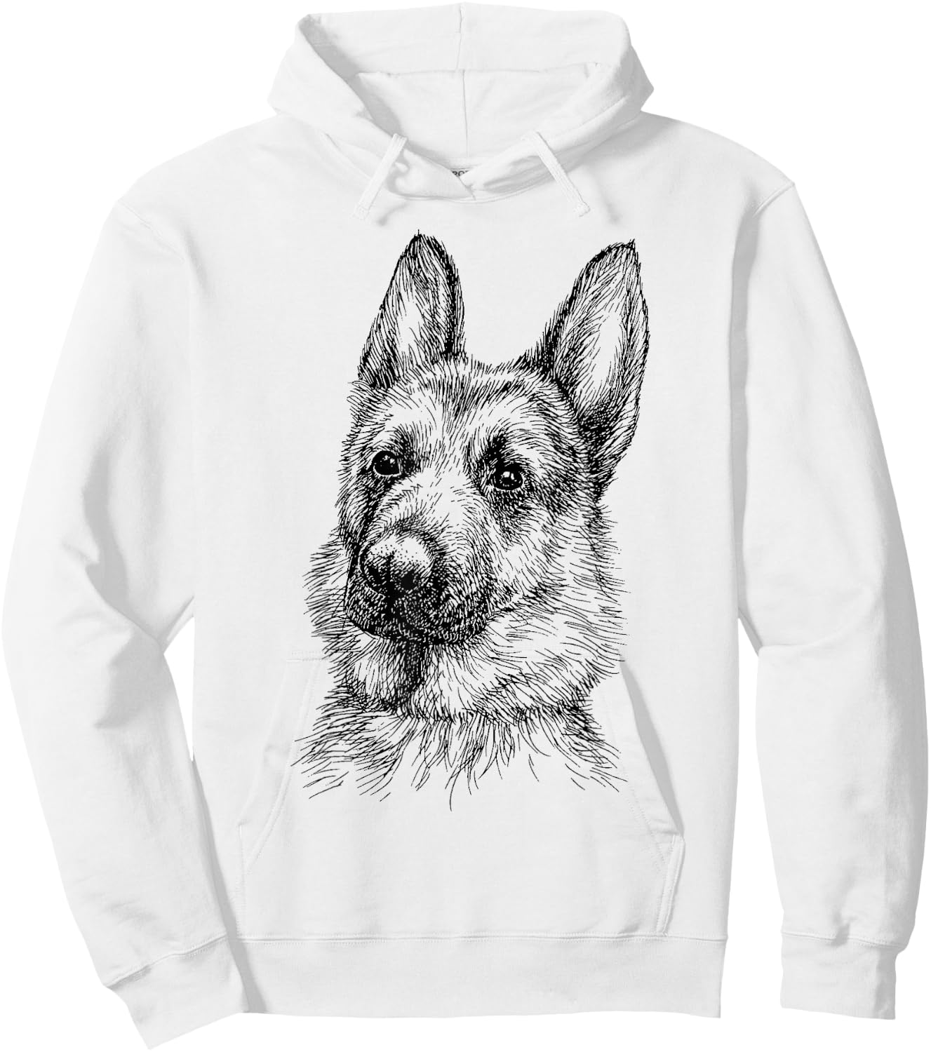 Portrait Drawing German Shepherd for Dog Owners Hoodie - Hoodie | White