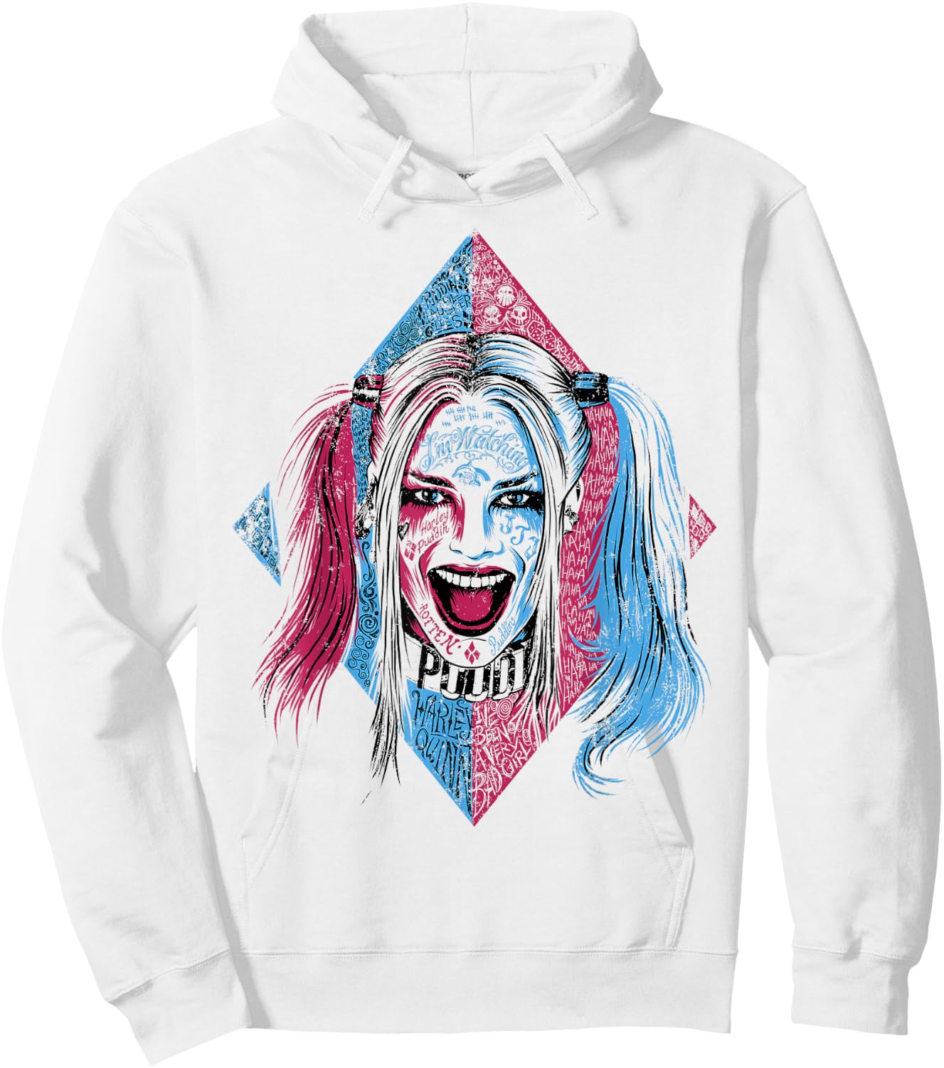 DC Suicide Squad Harley Quinn Lil Face Hoodie - Hoodie | White