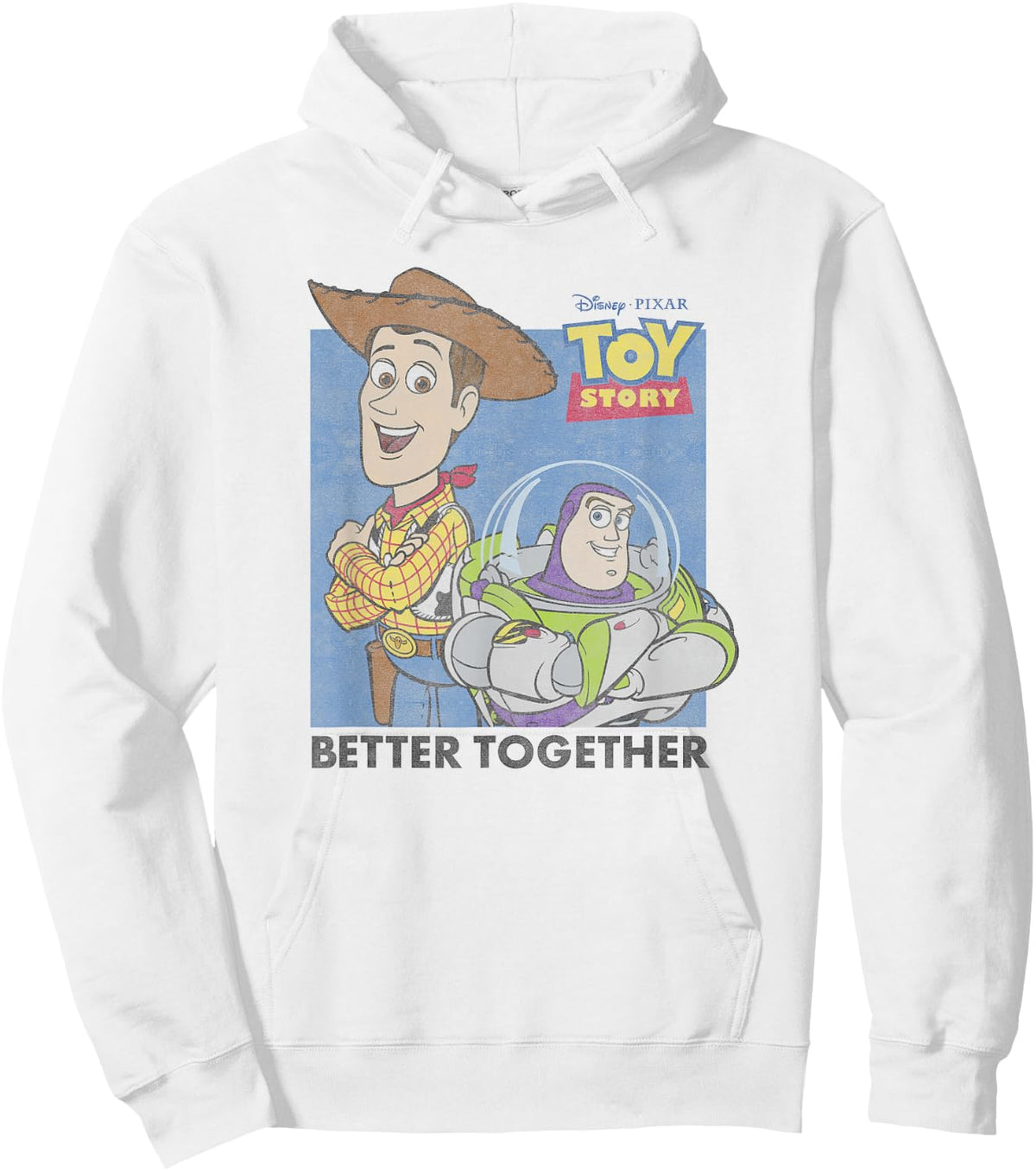 Disney Pixar Toy Story Buzz and Woody Better Together Poster Hoodie - Hoodie | White