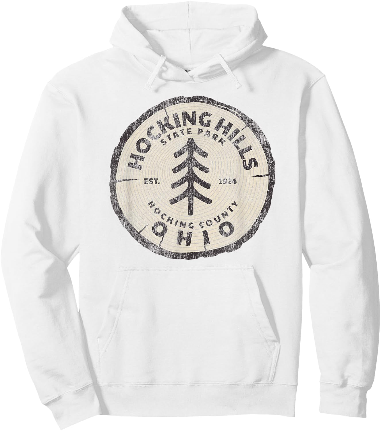 Retro Hocking Hills State Park Souvenir Hoodie - Hoodie | White