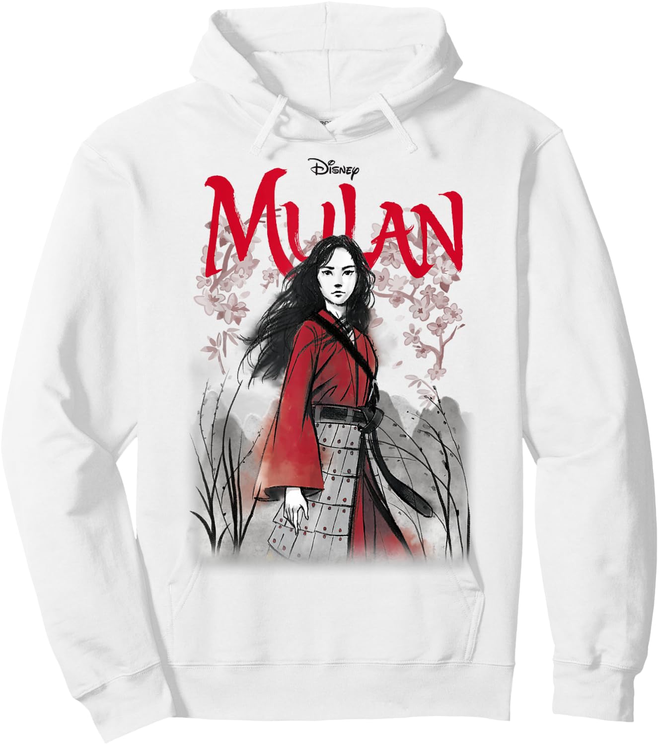 Disney Mulan Live Action Mulan Floral Watercolor Logo Hoodie - Hoodie | White