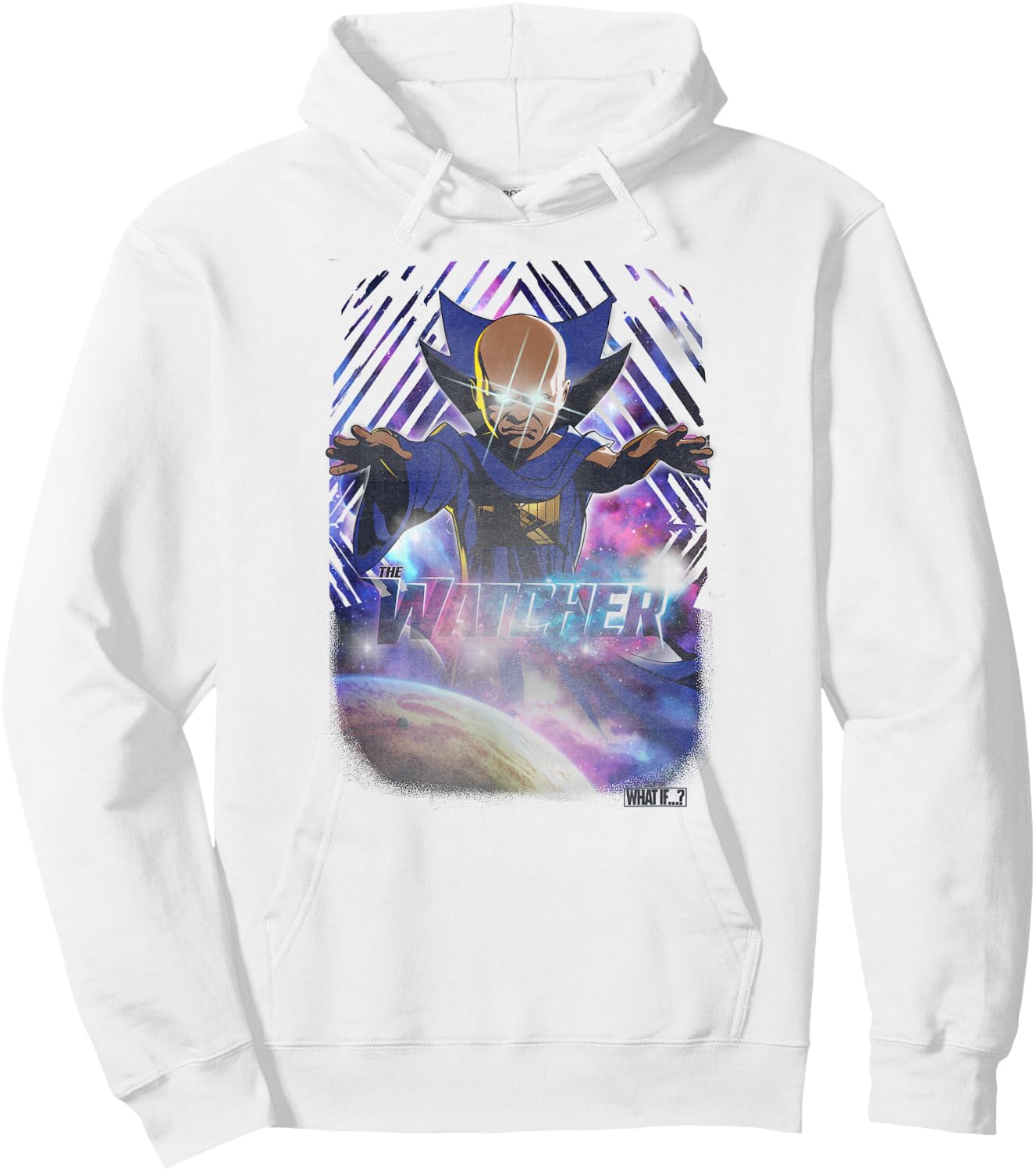 Marvel What If The Watcher Galactic Pattern Poster Hoodie - Hoodie | White