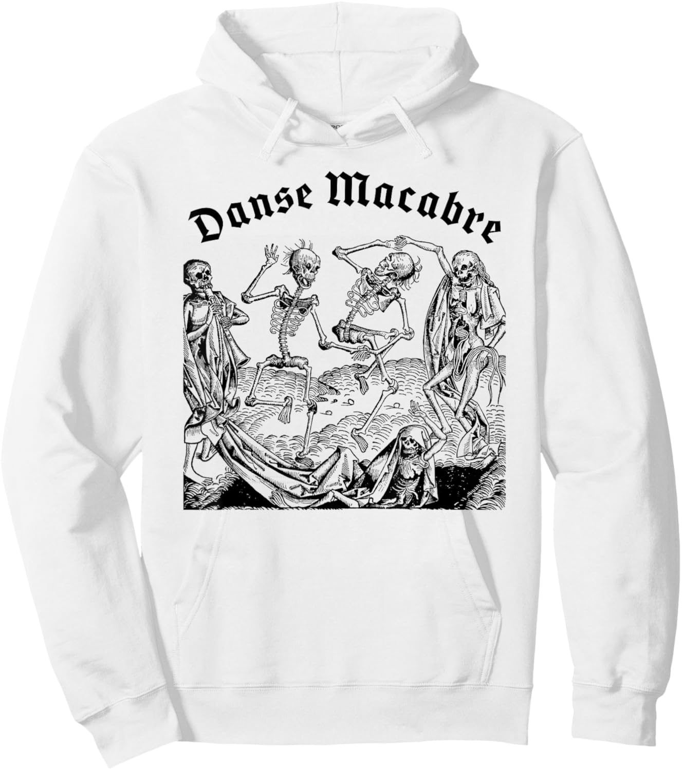 Dancing Skeletons Dance of Death, Danse Macabre Medieval Hoodie - Hoodie | White